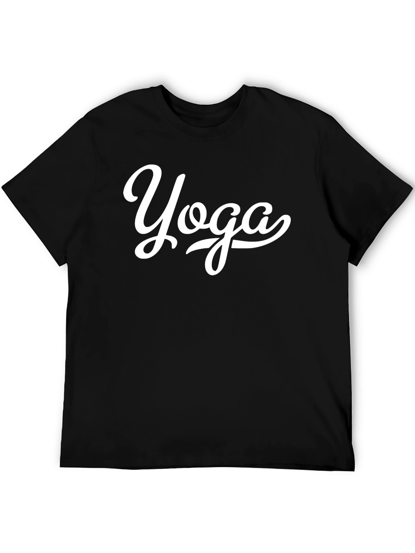 Black Yoga Graphic Tee - Black Cotton Blend Shirt view 5