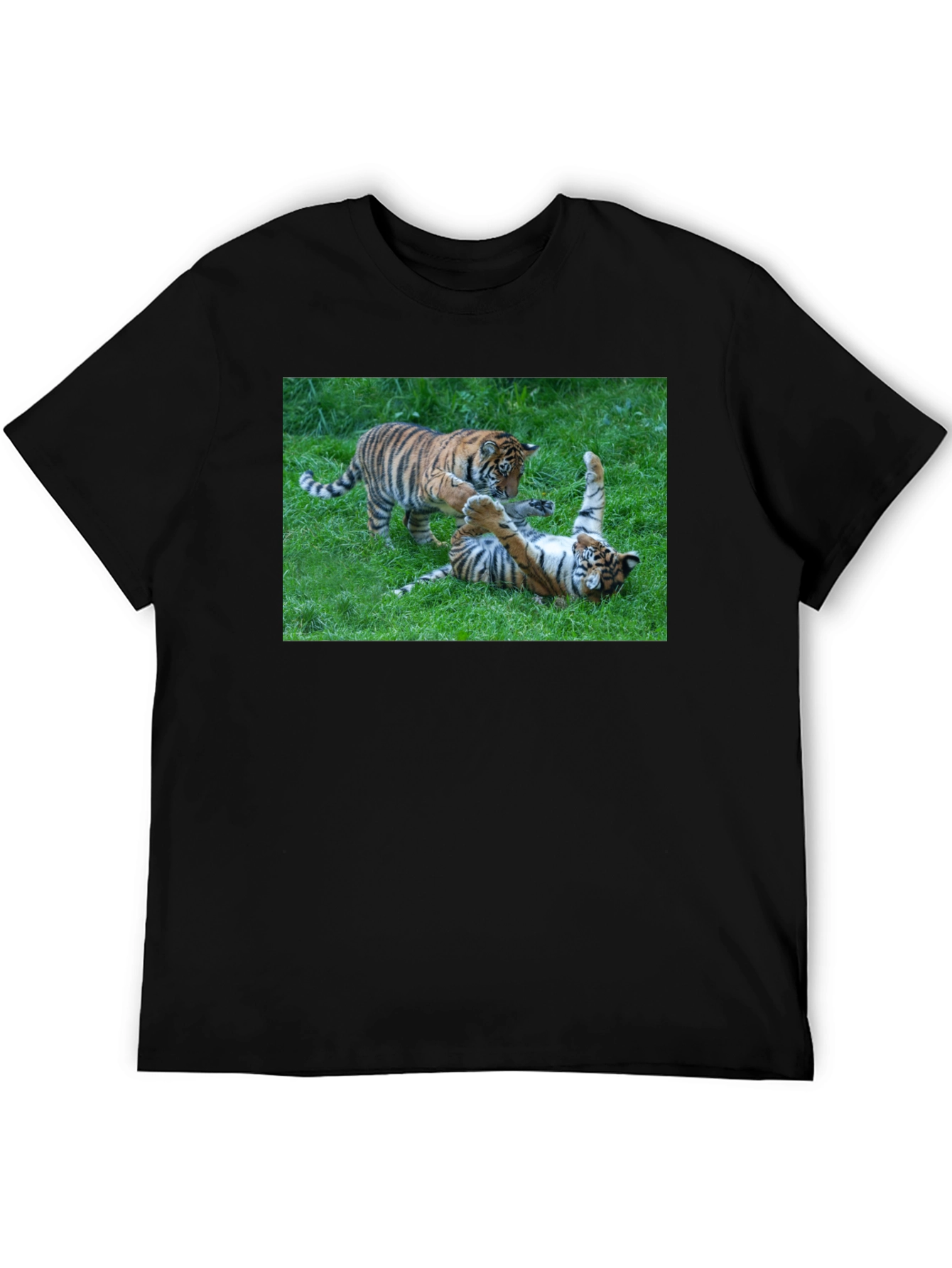 Black Tiger Cubs Playful Graphic Tee view 5