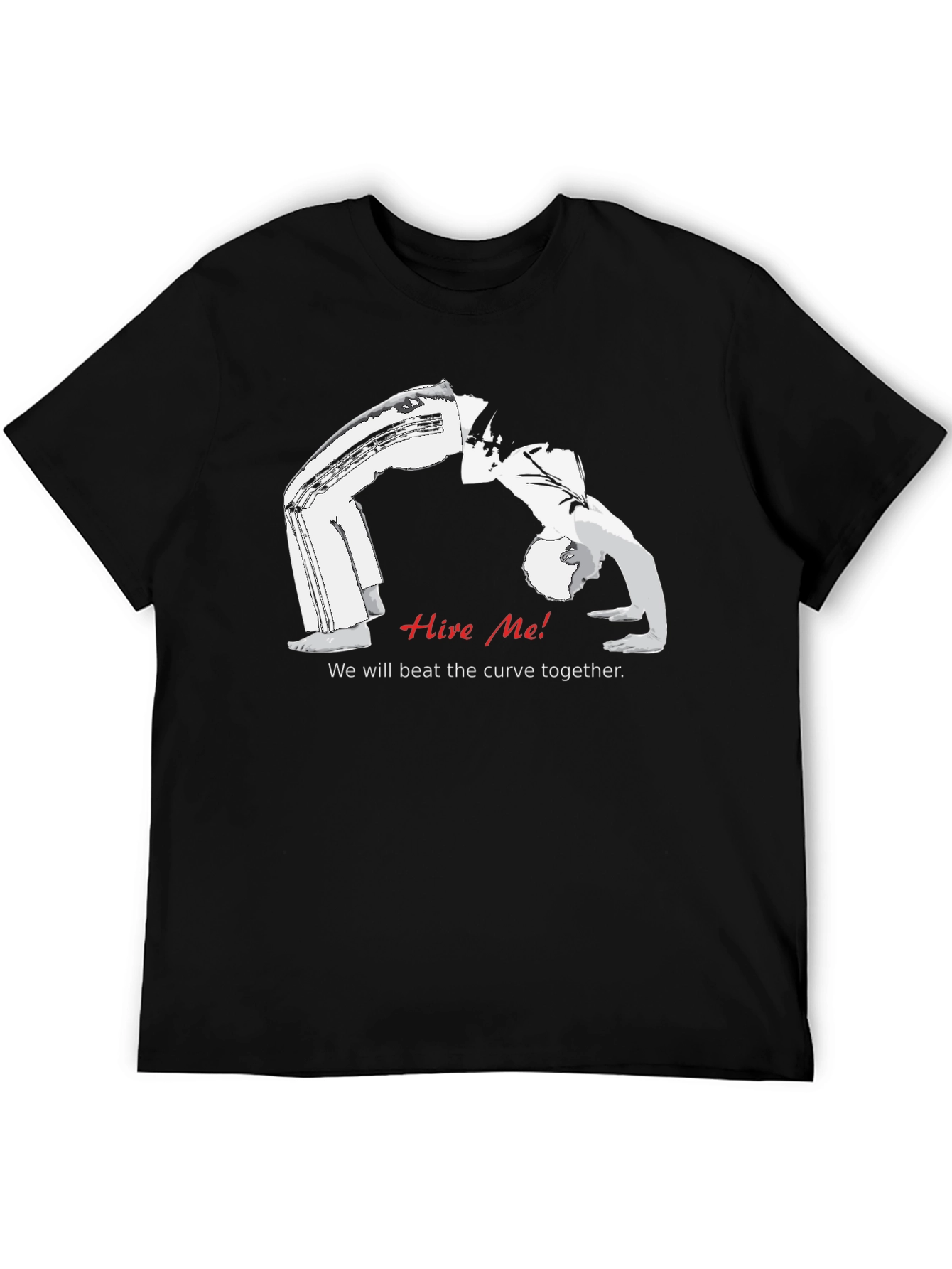 Black Hire Me! Funny T-Shirt view 5