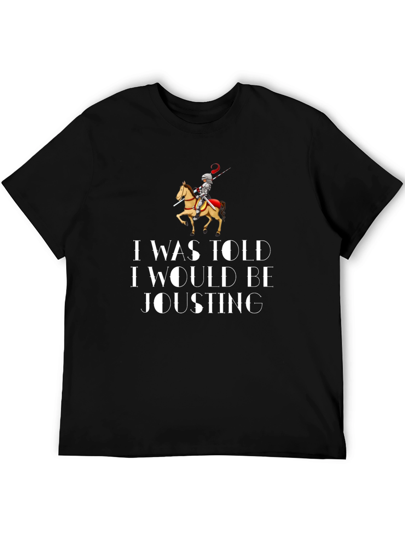 Jousting Knight Graphic T-Shirt - Black - 5