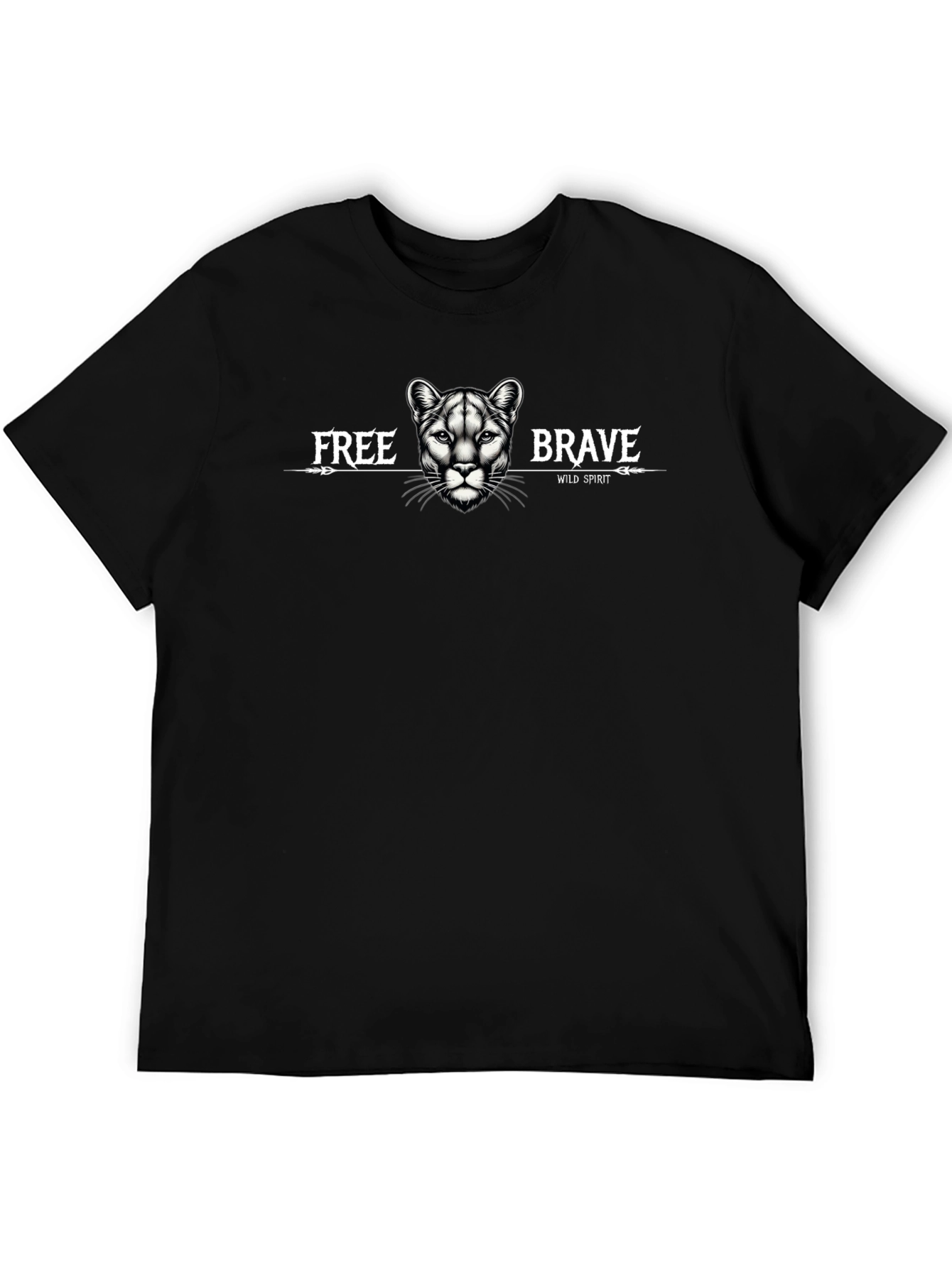 Black Free Brave Wild Spirit Graphic T-Shirt view 5