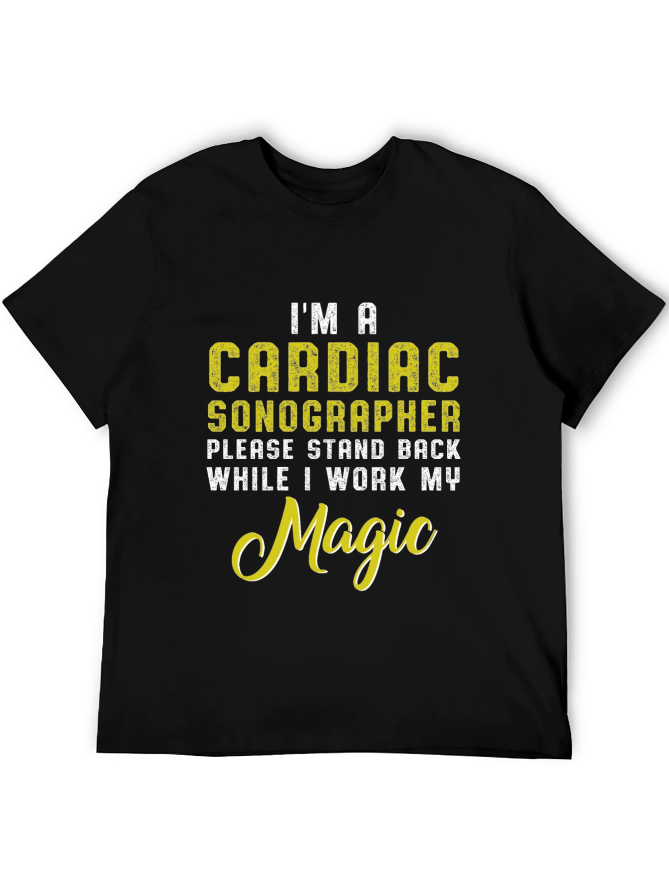 Black Cardiac Sonographer Novelty Graphic T-Shirt view 5