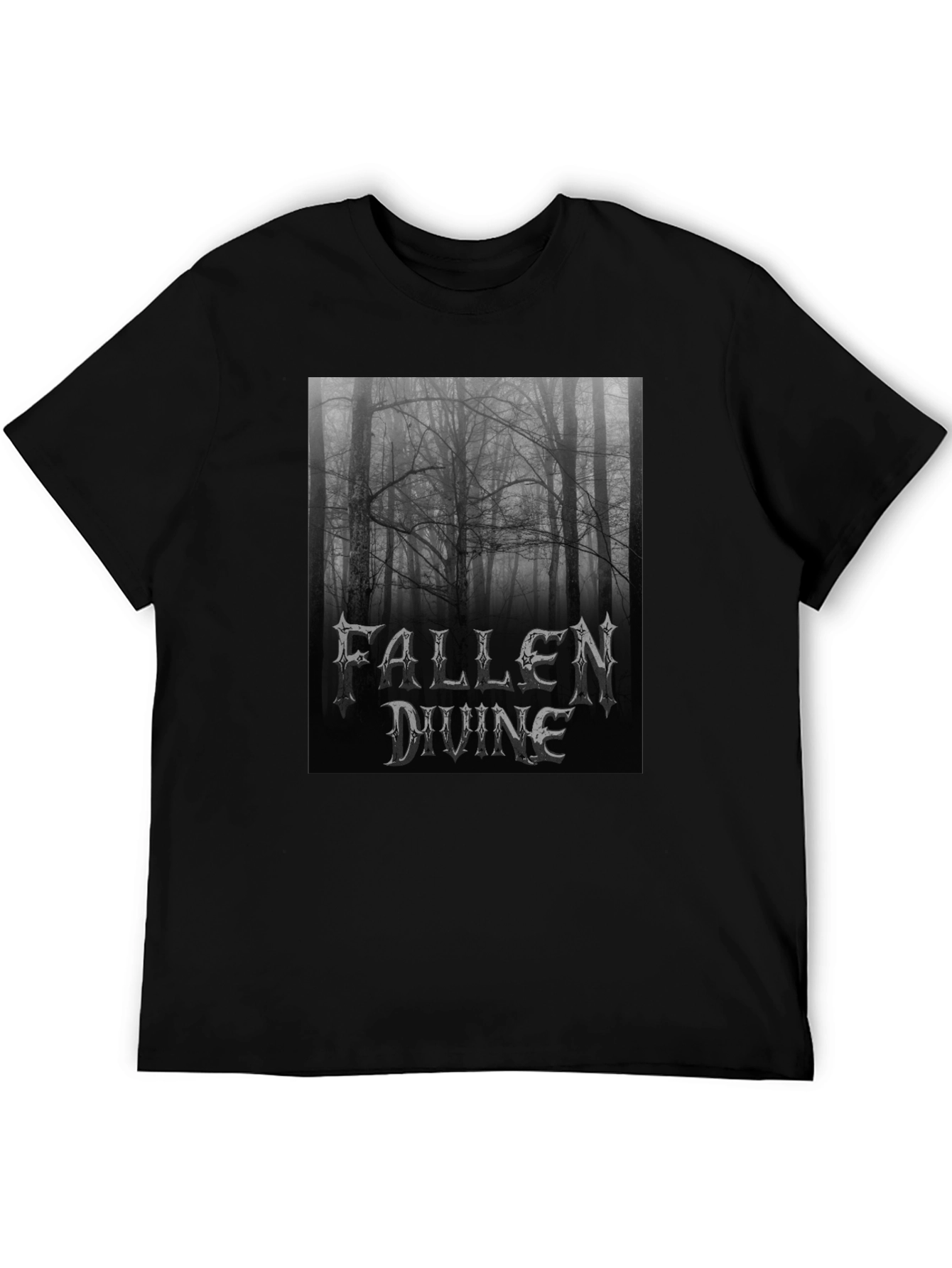 Black Fallen Divine Forest T-Shirt - Black Metal Style view 5