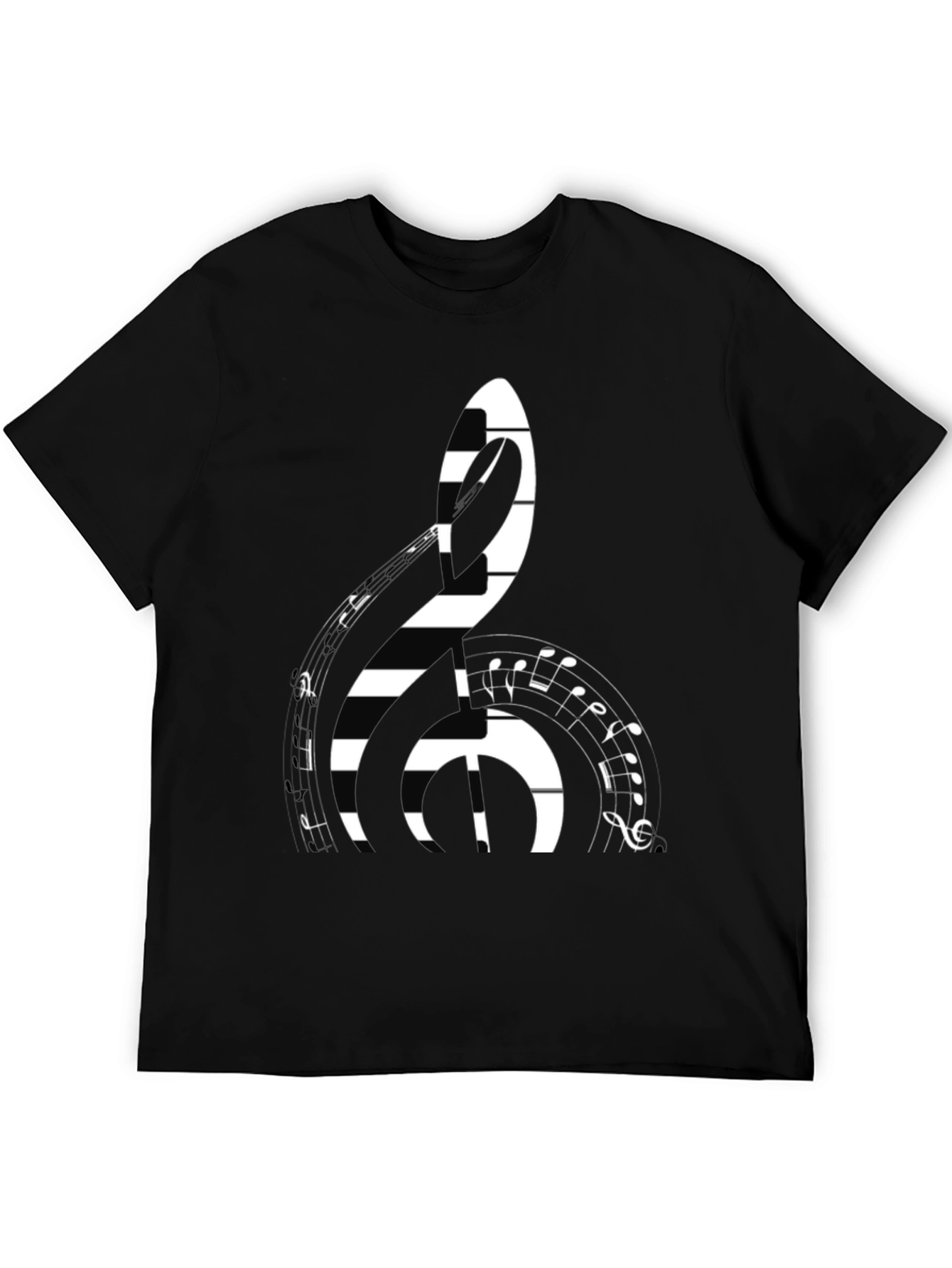 Black Musical Clef Graphic T-Shirt view 5