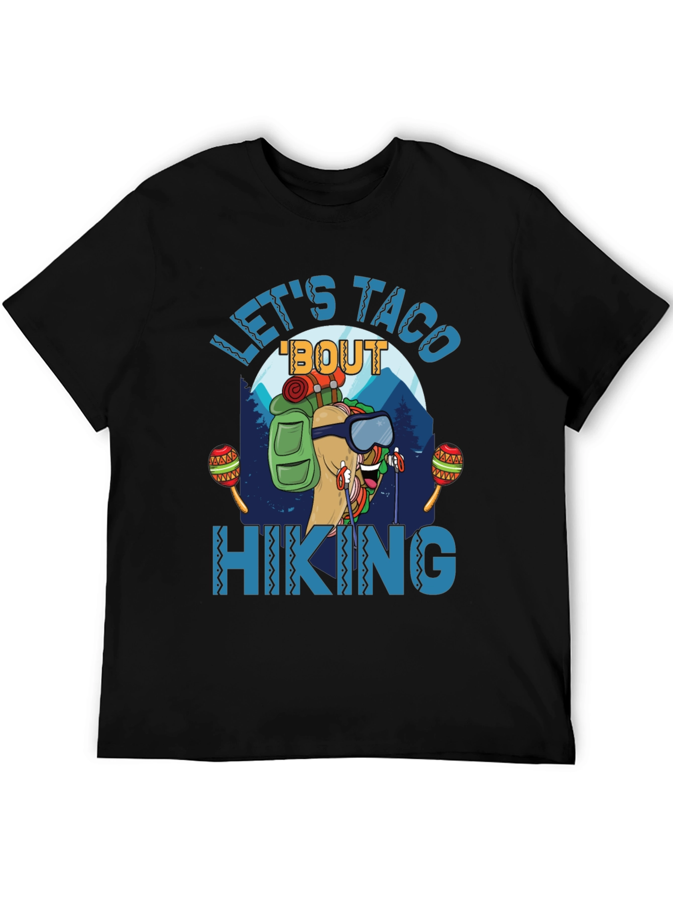 Black Let's Taco 'Bout Hiking Graphic T-Shirt view 5