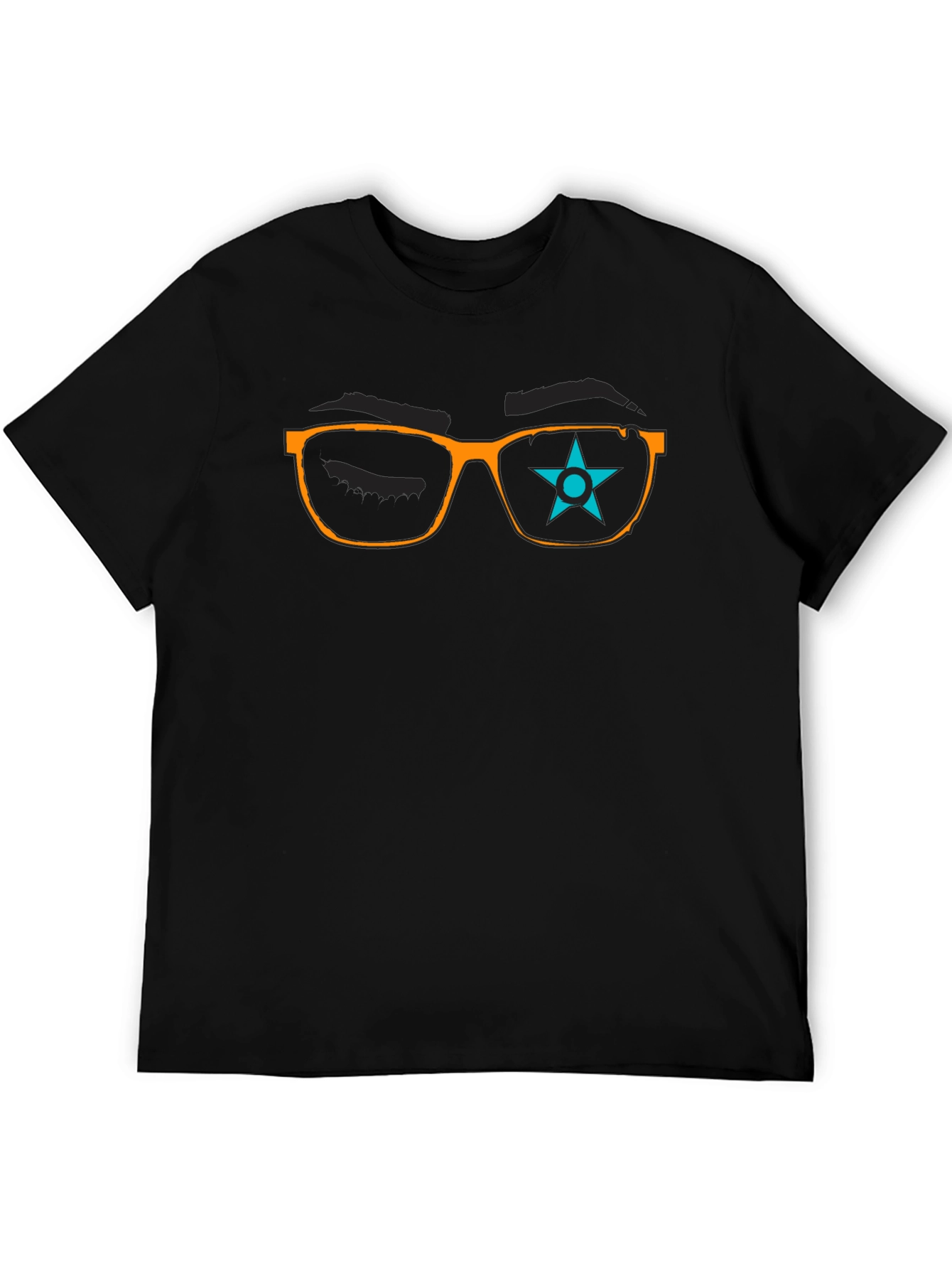 Black Star Eyeglasses Graphic T-Shirt view 5
