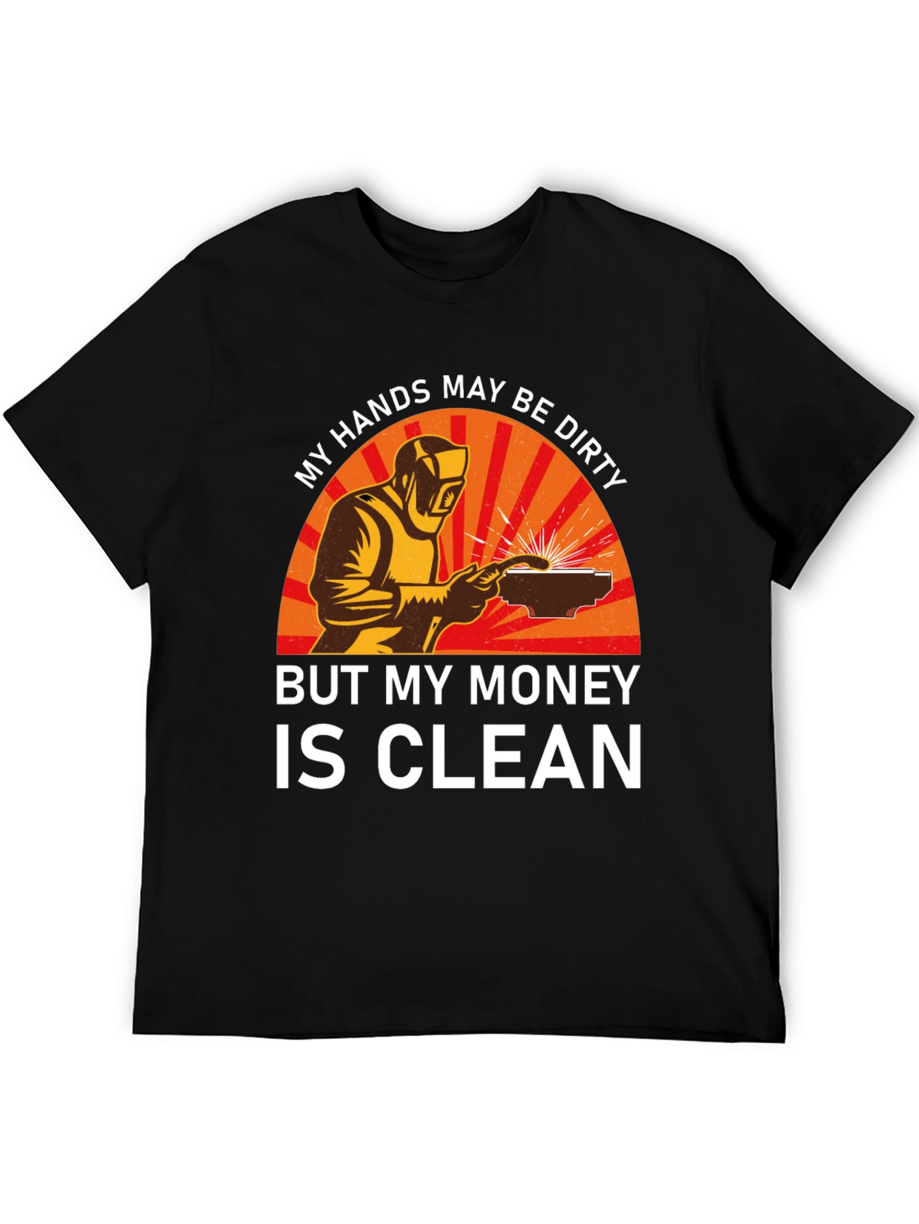 Black Welder T-Shirt - My Hands Dirty, Money Clean view 5