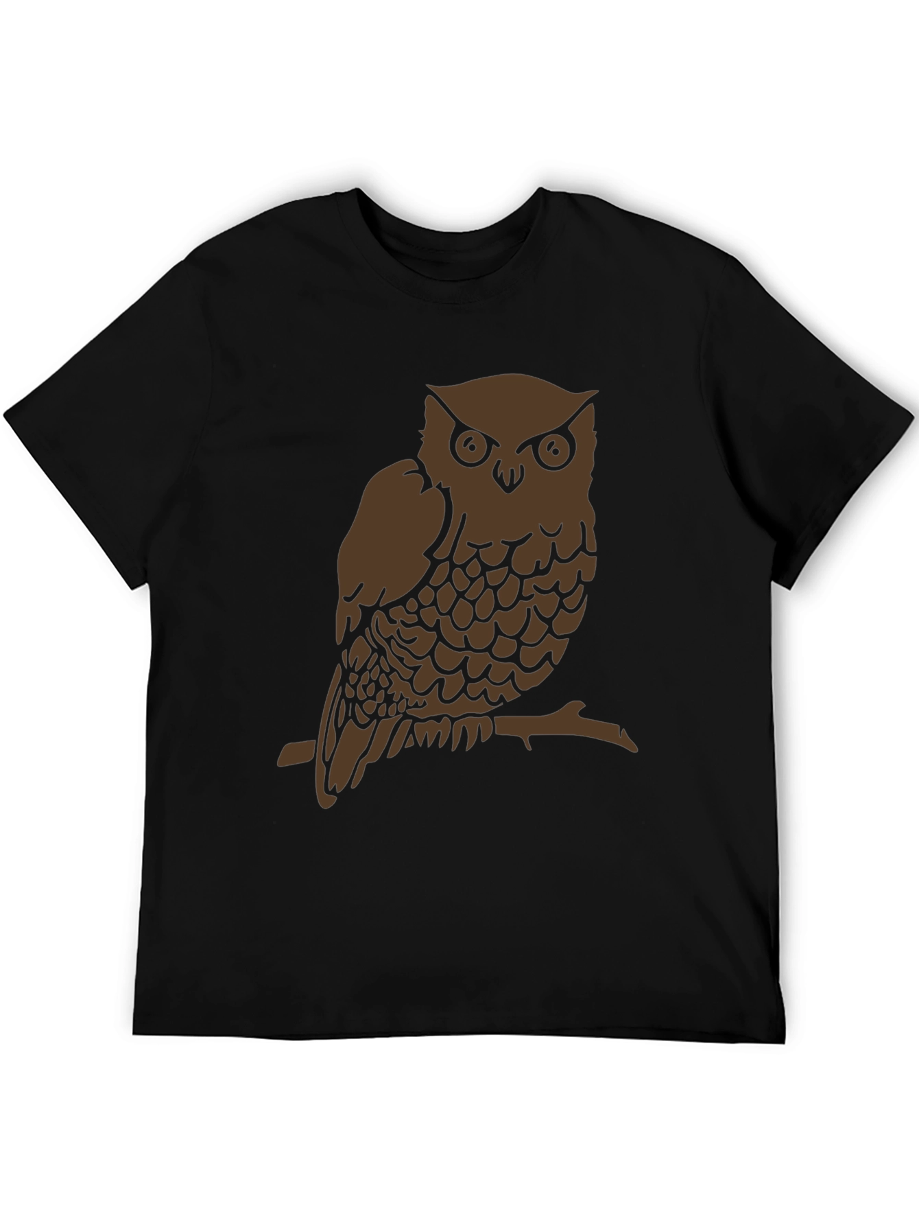 Black Owl Graphic Print Crew Neck T-Shirt view 5