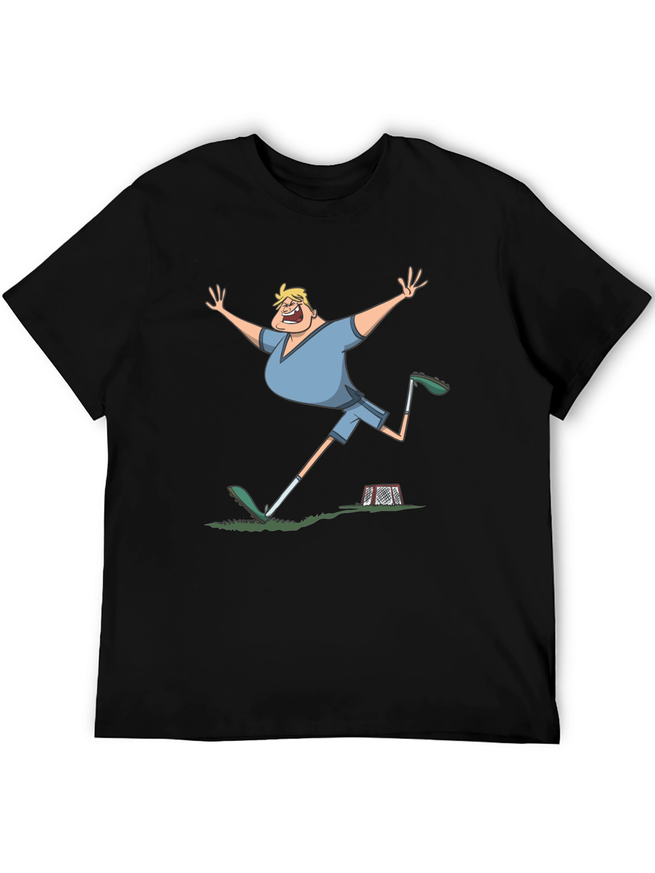 Black Funny Soccer Goal Celebration Black T-Shirt view 5