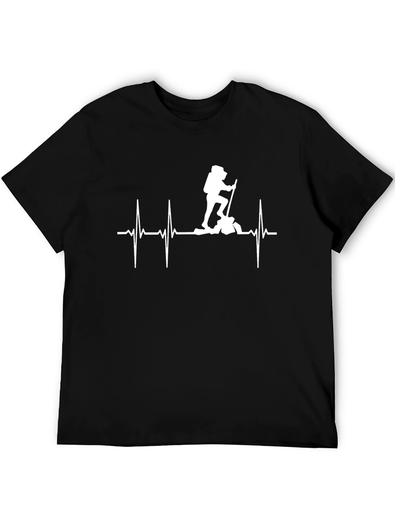 Black Hiking Heartbeat T-Shirt - Black view 5