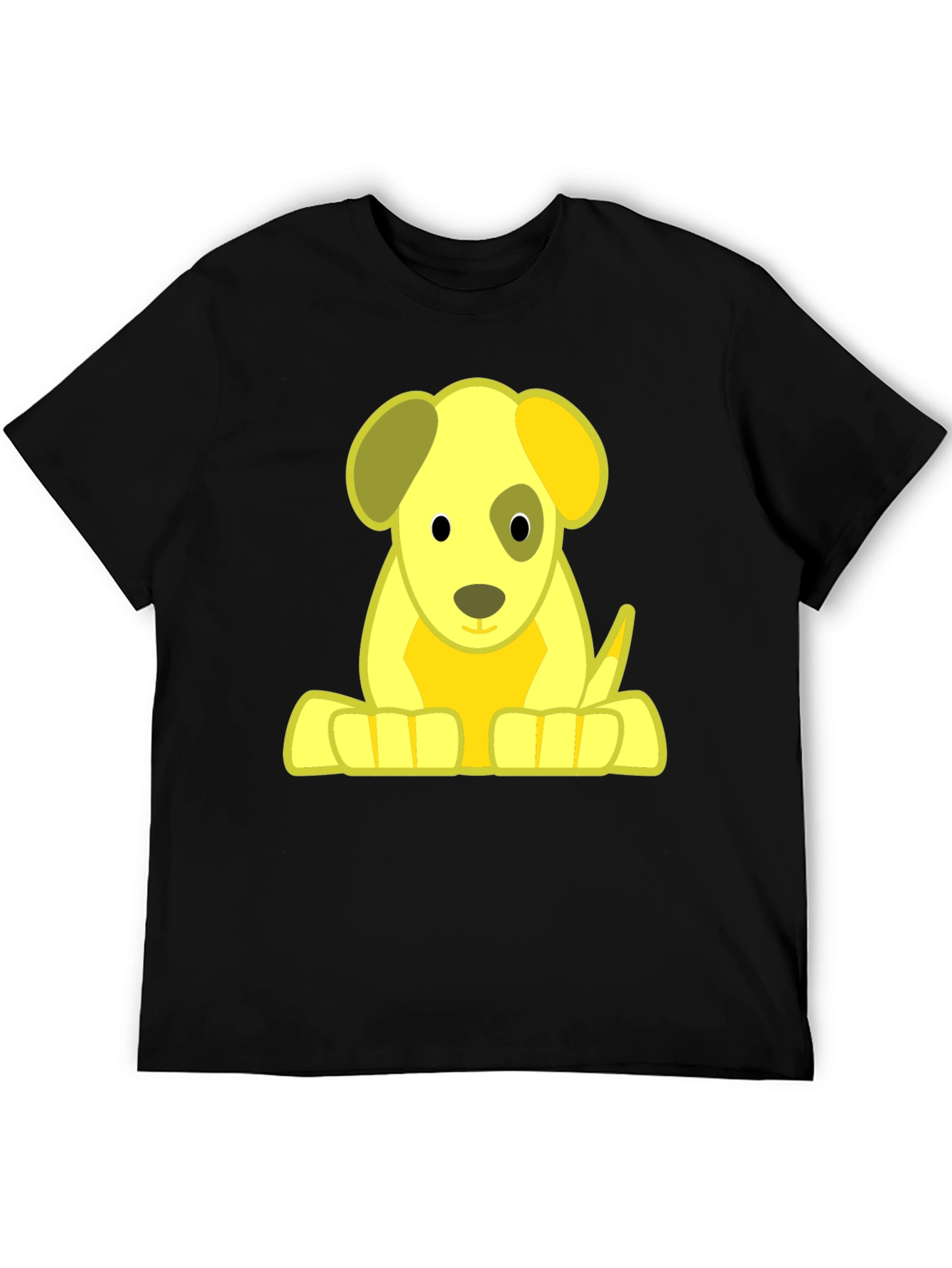Black Cartoon Puppy Graphic T-Shirt view 5