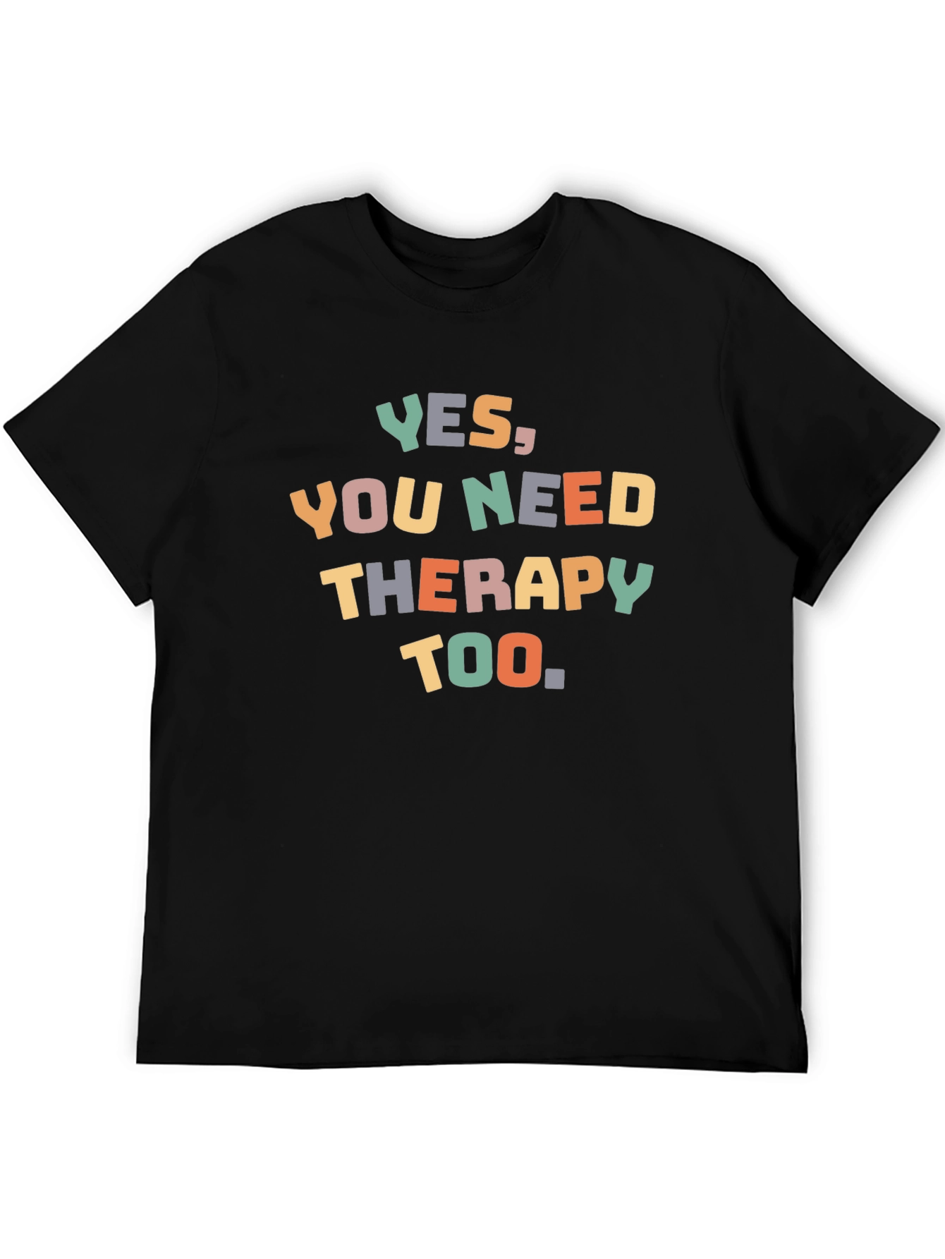 Black Therapy T-Shirt - Unisex Black Tee view 5