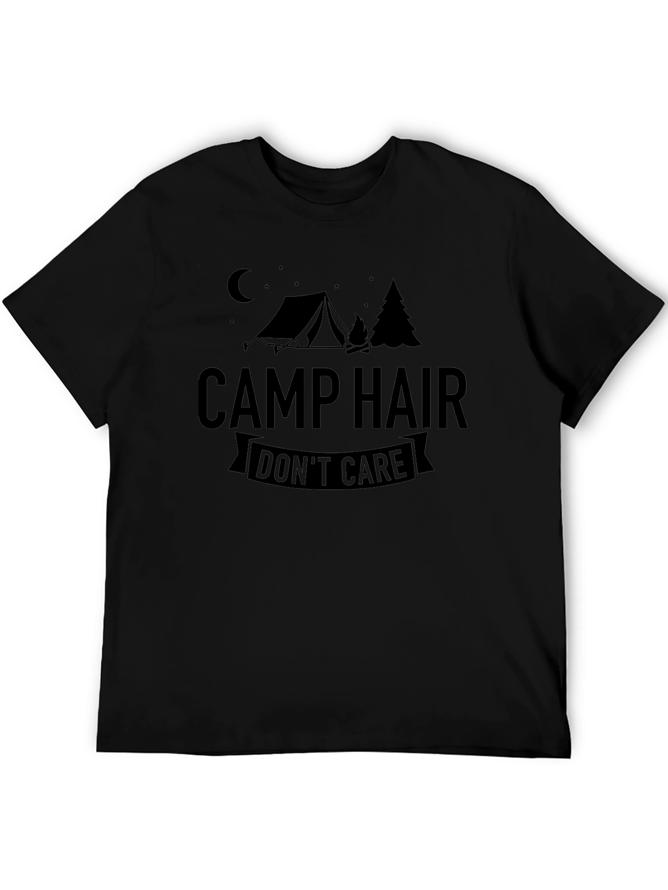 Black Camp Hair Don't Care T-Shirt - Black view 5
