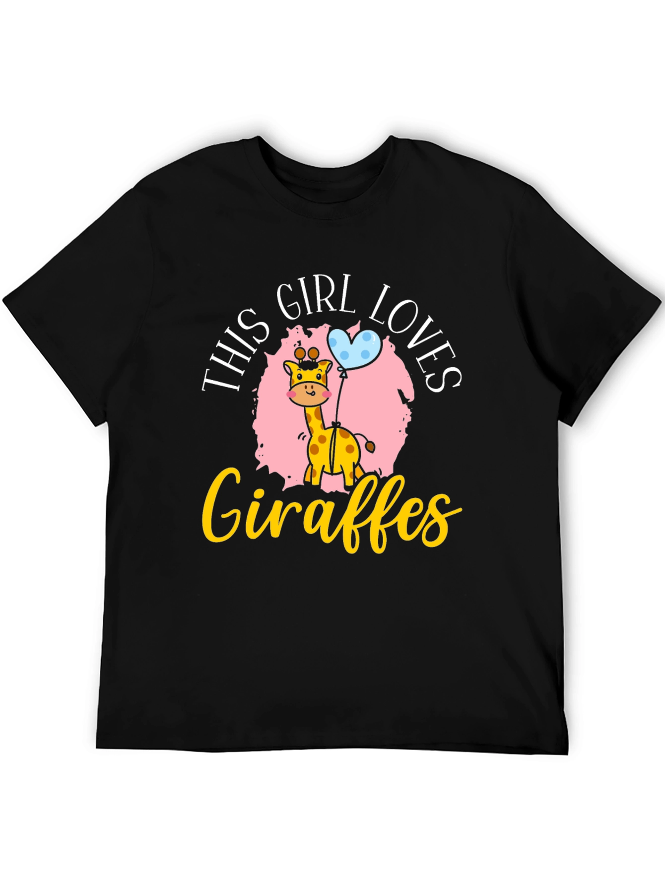 Black Girl Loves Giraffes T-Shirt view 5