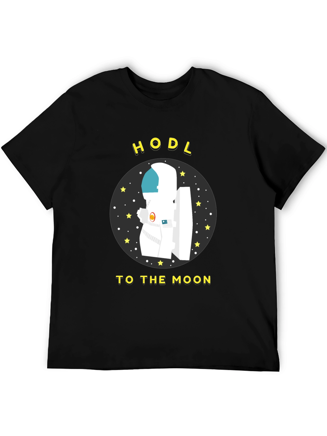 Black HODL to the Moon T-Shirt Crypto Astronaut view 5