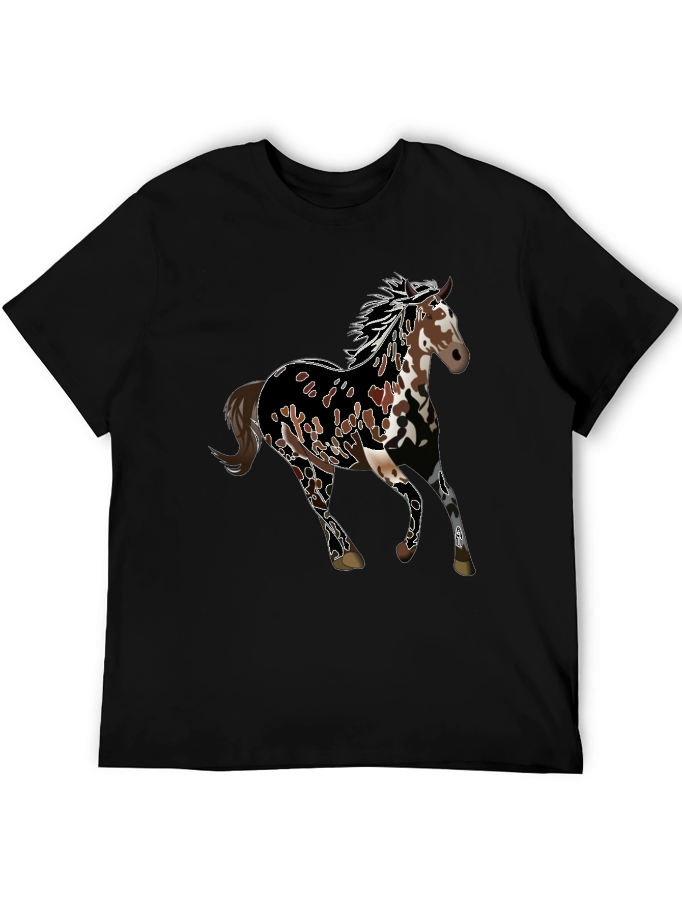 Black Horse Graphic Tee - Black Unisex T-Shirt view 5