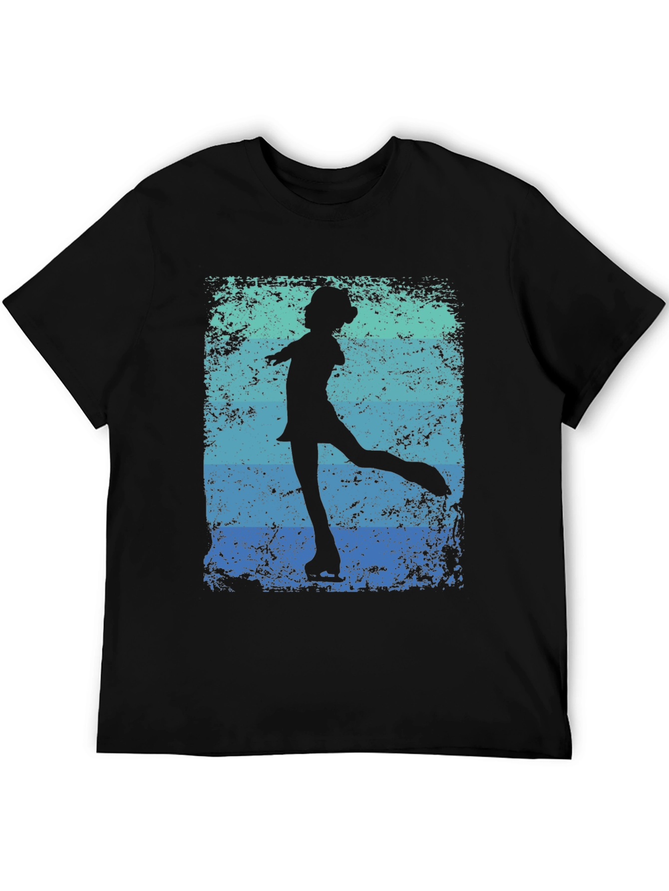 Black Retro Figure Skater Graphic Tee - Black Cotton Blend view 5