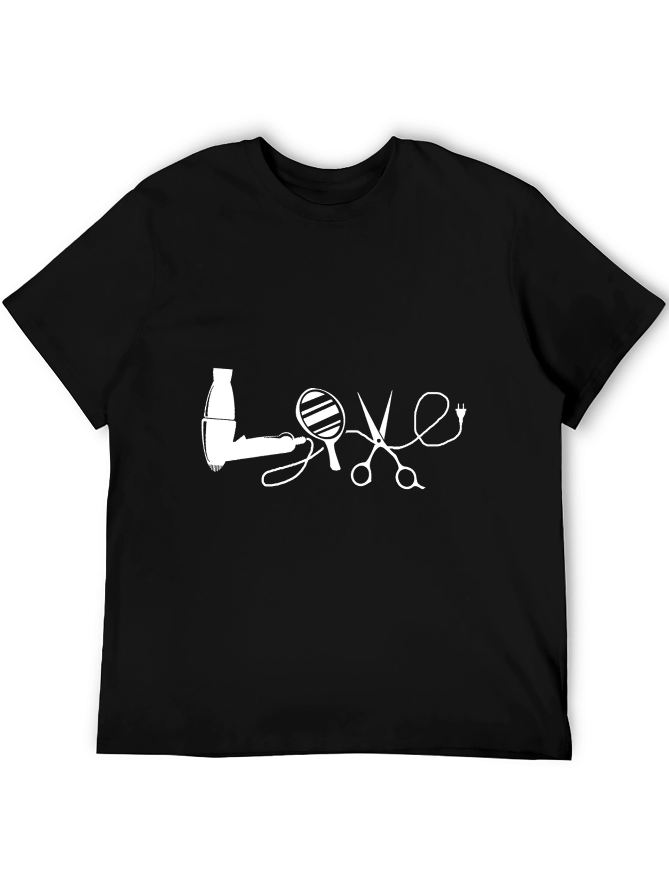 Black Hairdresser Love Graphic T-Shirt - Black view 5