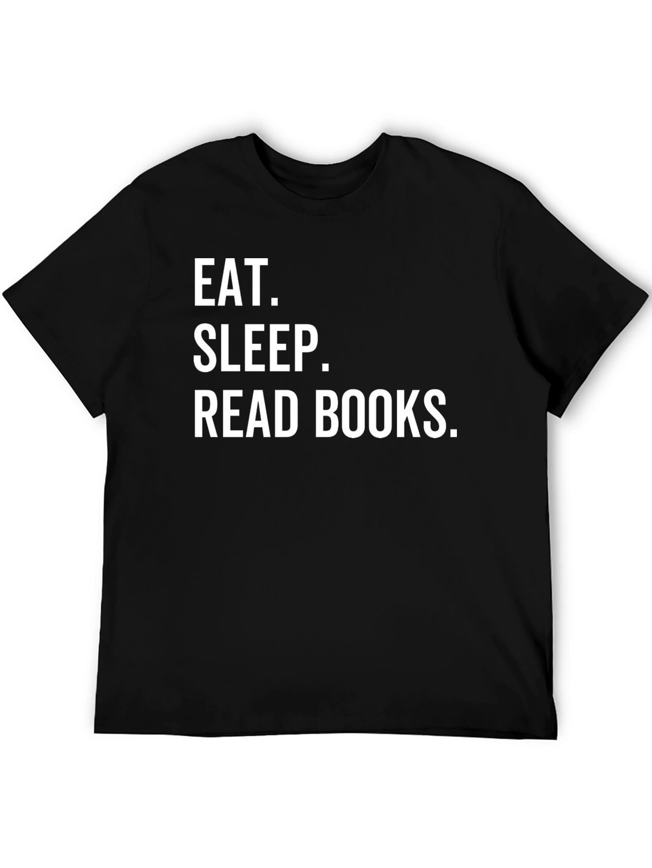Black Eat Sleep Read Books Graphic Tee - Black Cotton T-Shirt view 5