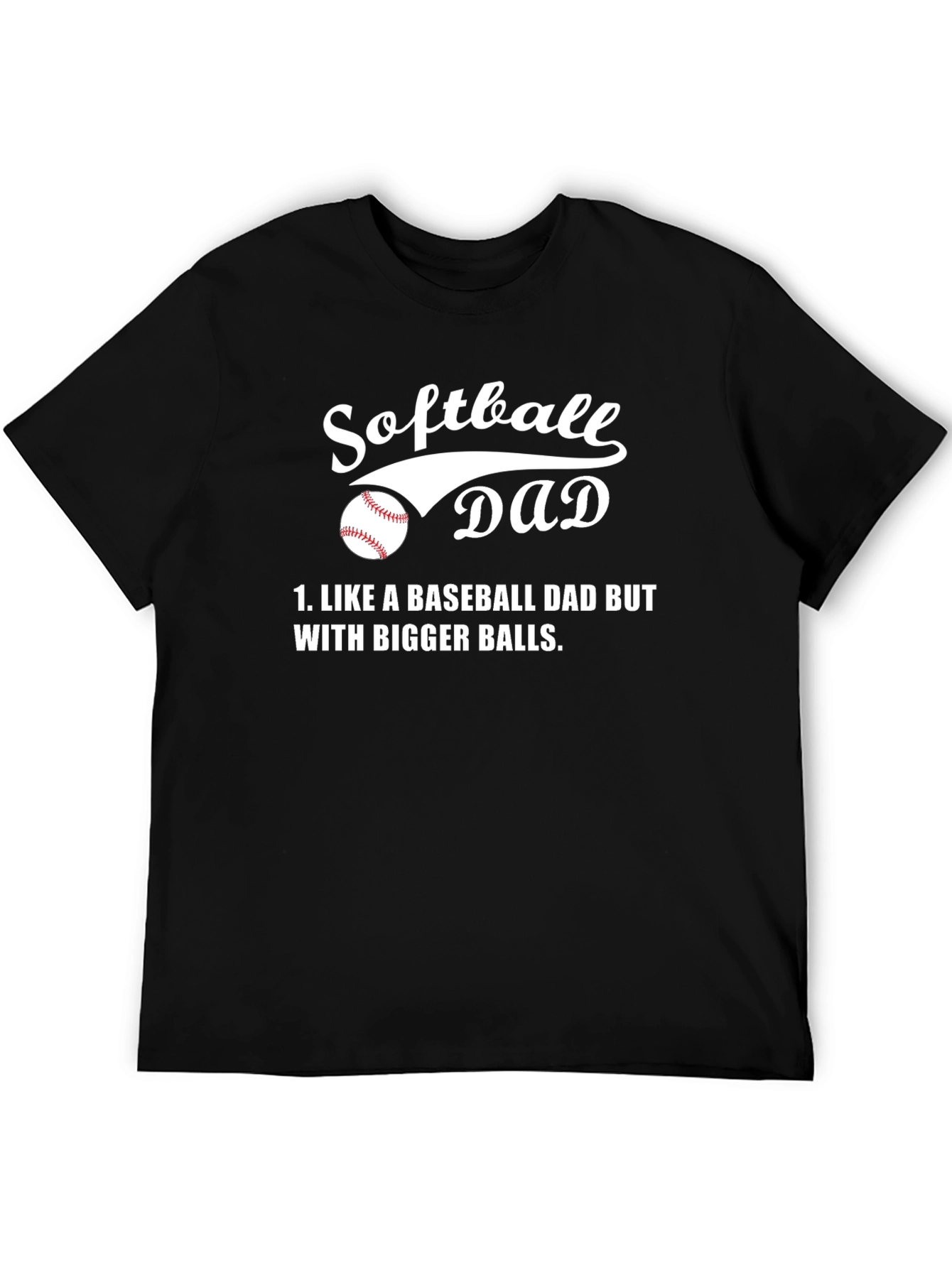 Black Softball Dad T-Shirt view 5