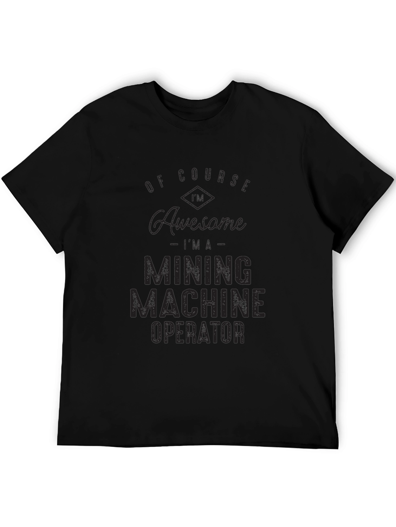 Black Mining Machine Operator Black Graphic Tee view 5