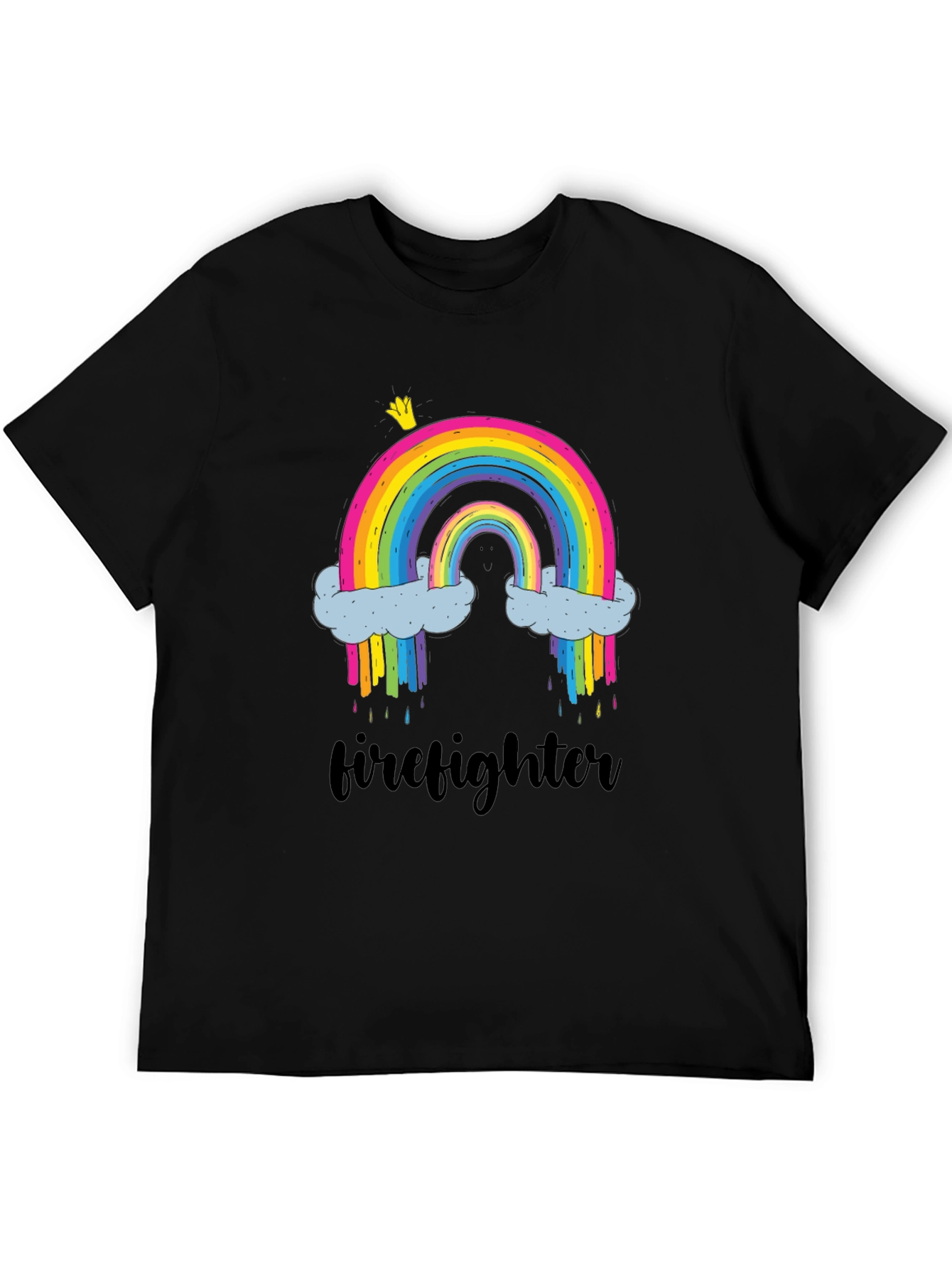 Black Rainbow Firefighter Graphic Tee - Unisex view 5