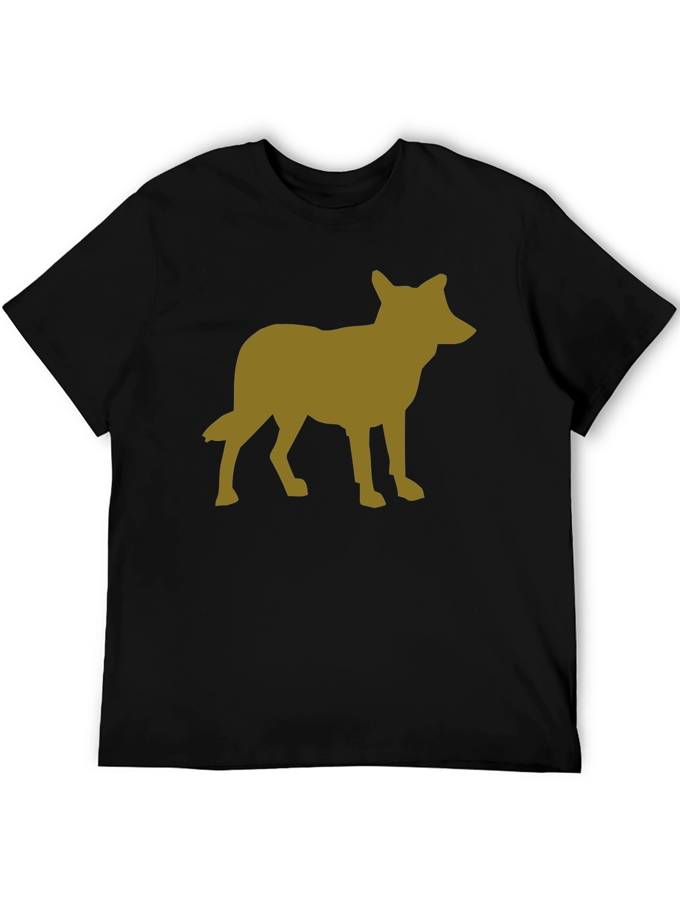 Black Coyote Silhouette Graphic Black T-Shirt view 5