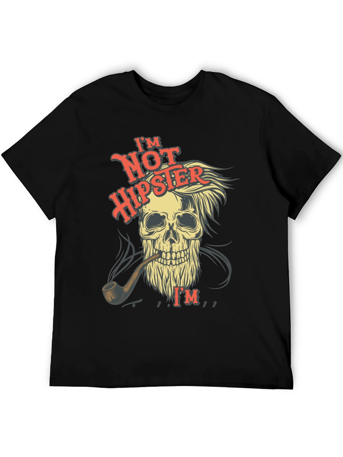 Black Skull T-Shirt - Not Hipster Design view 5