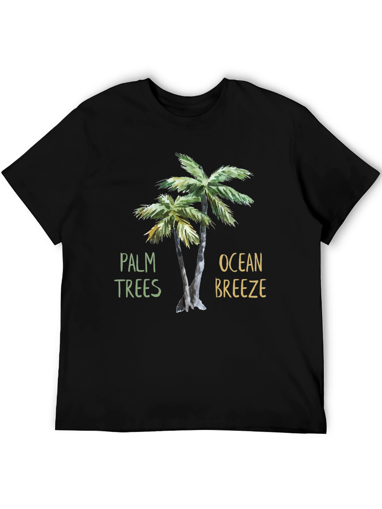 Black Palm Trees & Ocean Breeze T-Shirt view 5