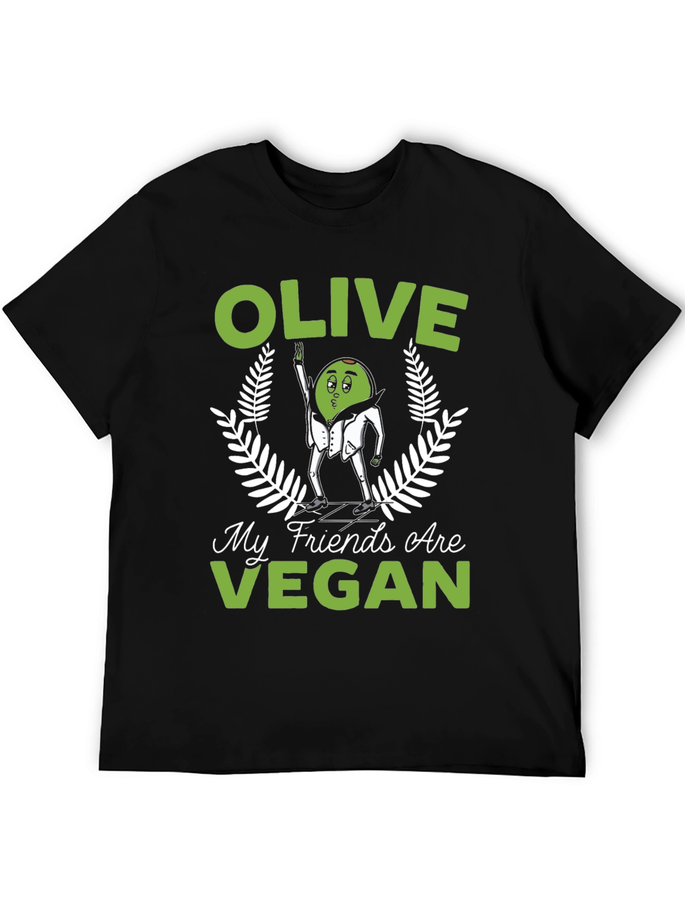 Black Olive My Friends Are Vegan Funny Graphic Tee view 5