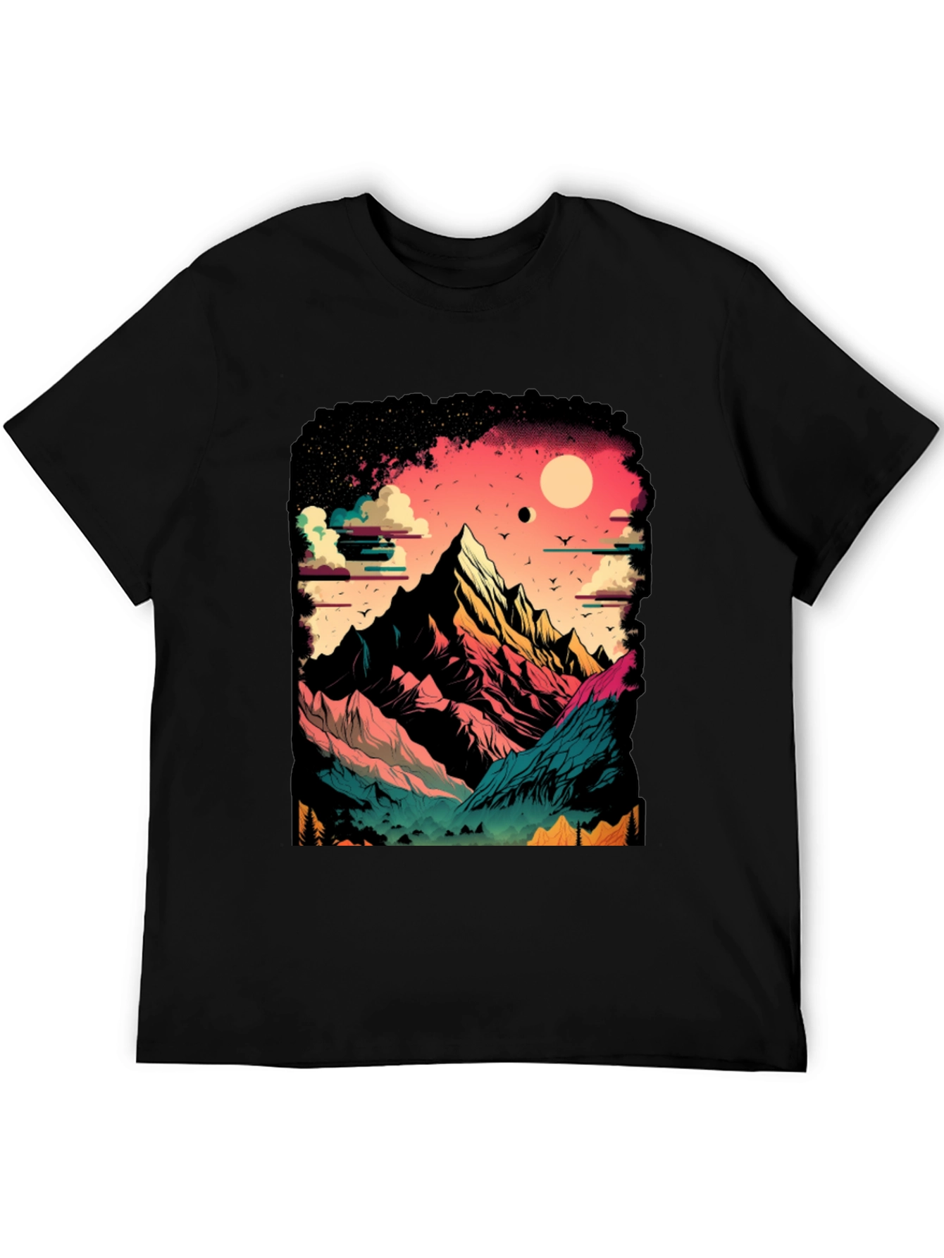 Black Mountain Graphic Tee - Nature Lover's Black T-Shirt view 5