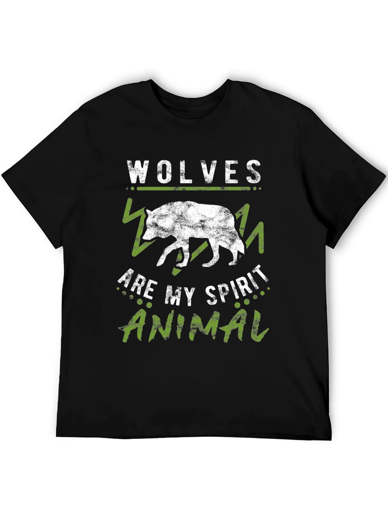 Black Wolves Are My Spirit Animal Black T-Shirt view 5