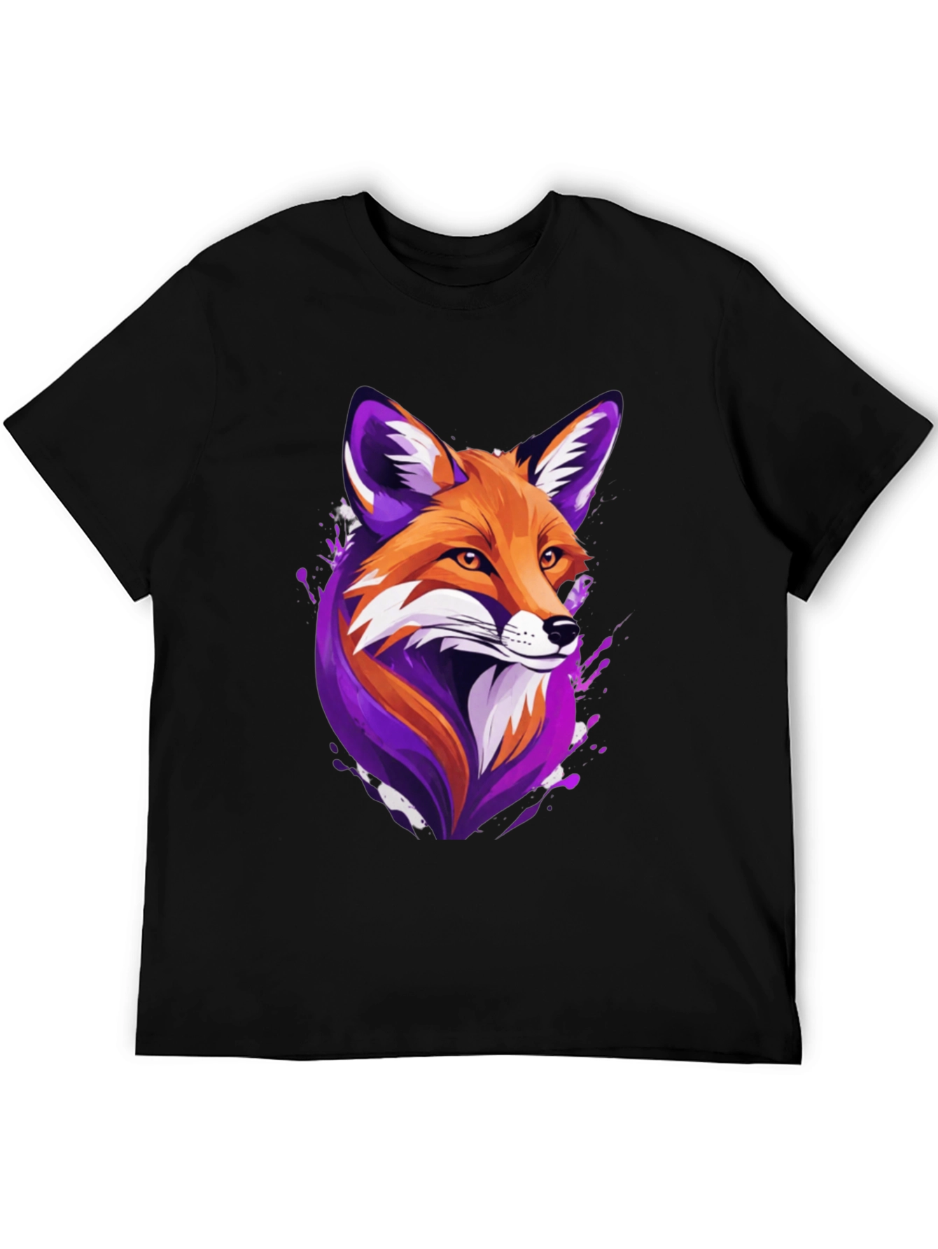 Black Fox Graphic Tee - Unique Animal Design, Soft Cotton Blend view 5