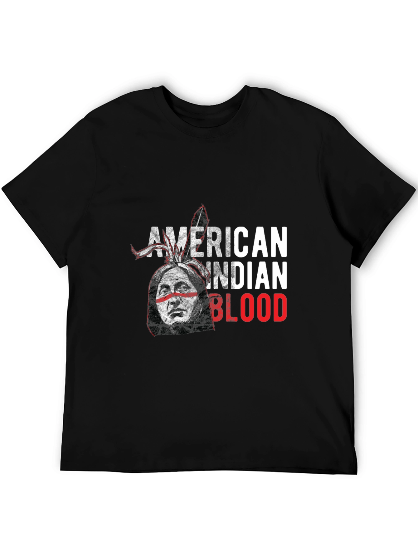 Black American Indian Blood Graphic Tee view 5
