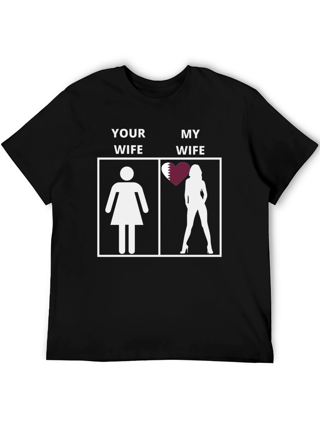 Black Humorous Your Wife/My Wife T-Shirt - Qatar Edition view 5