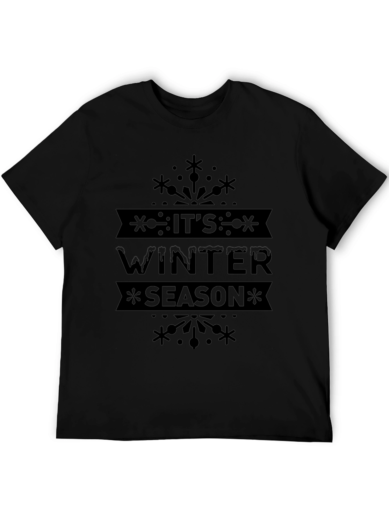 Black It's Winter Season Black T-Shirt view 5