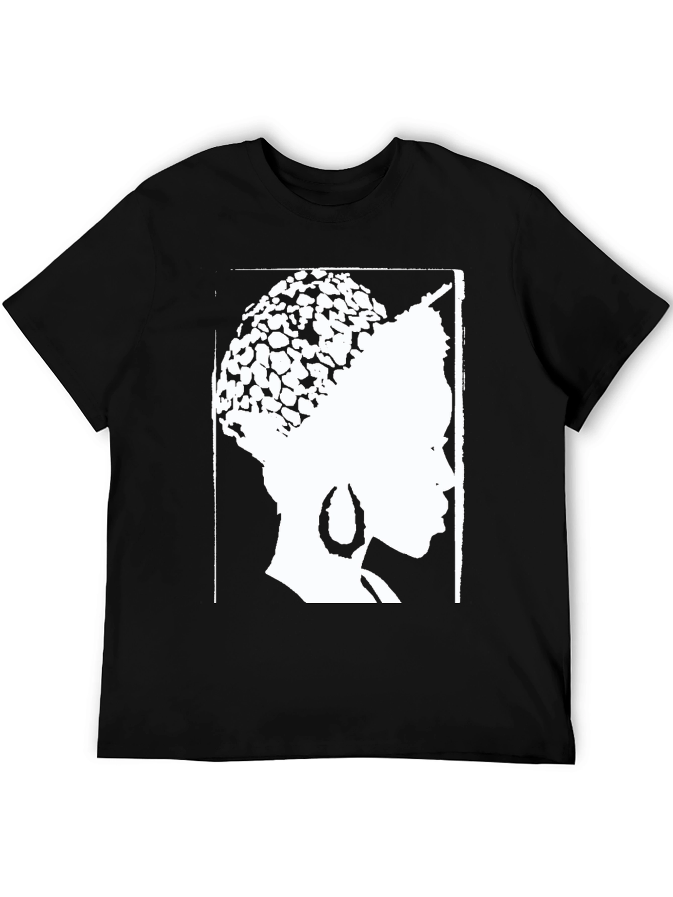 Black Afro Queen Graphic Tee - Black Cotton T-Shirt view 5