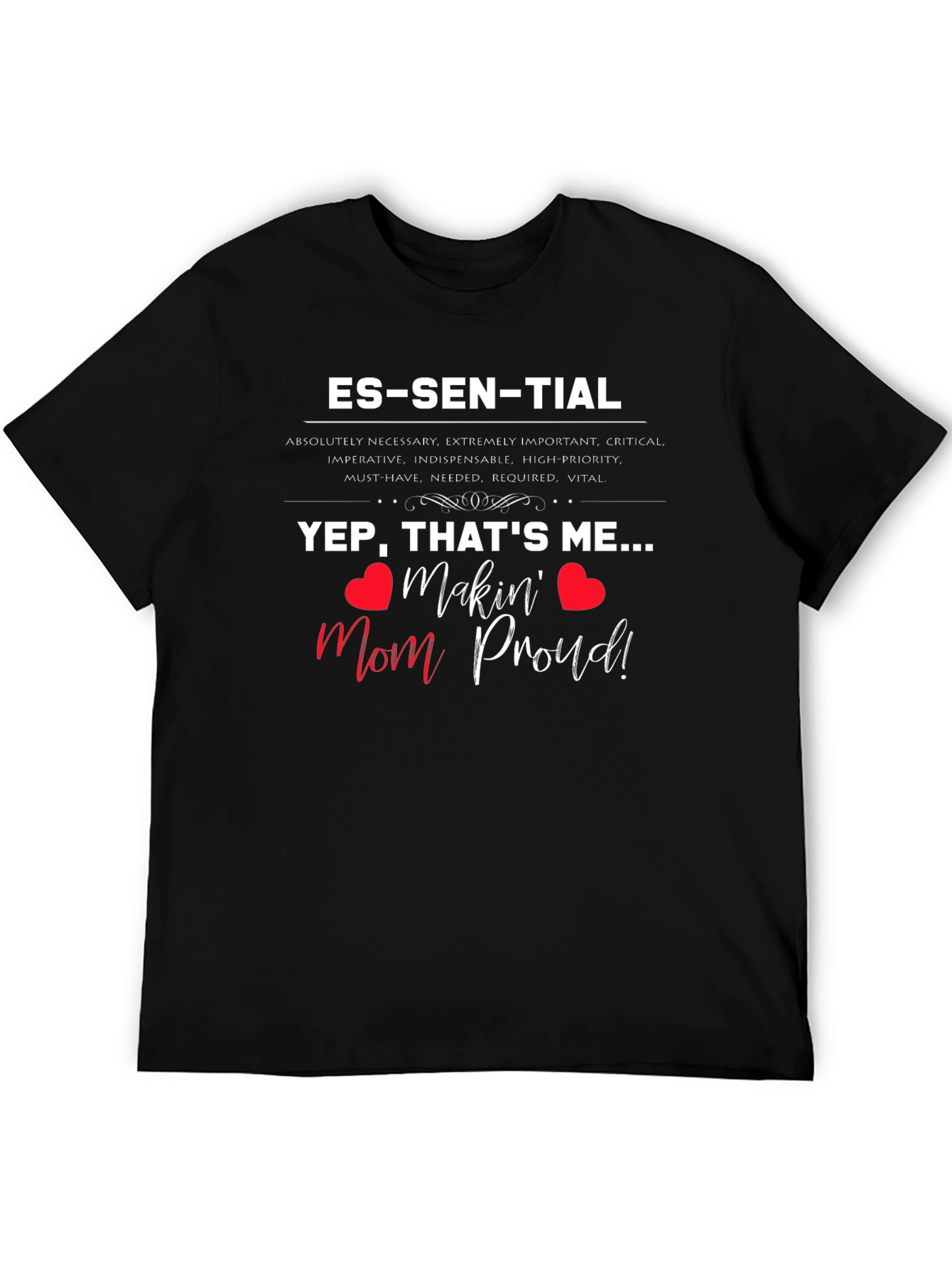 Black Essential Mom-Approved T-Shirt view 5