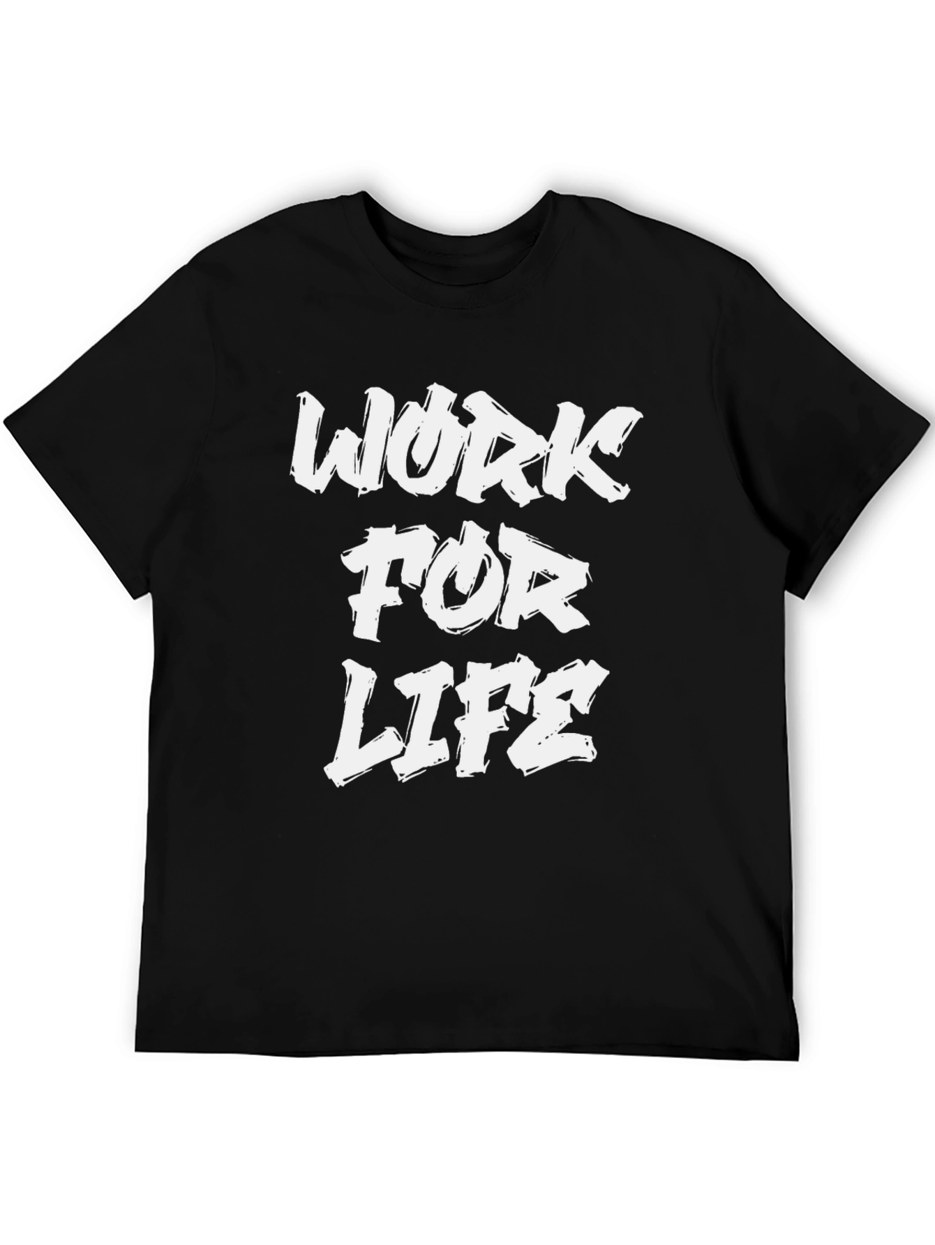 Black Work For Life T-Shirt - Motivational Black Tee view 5