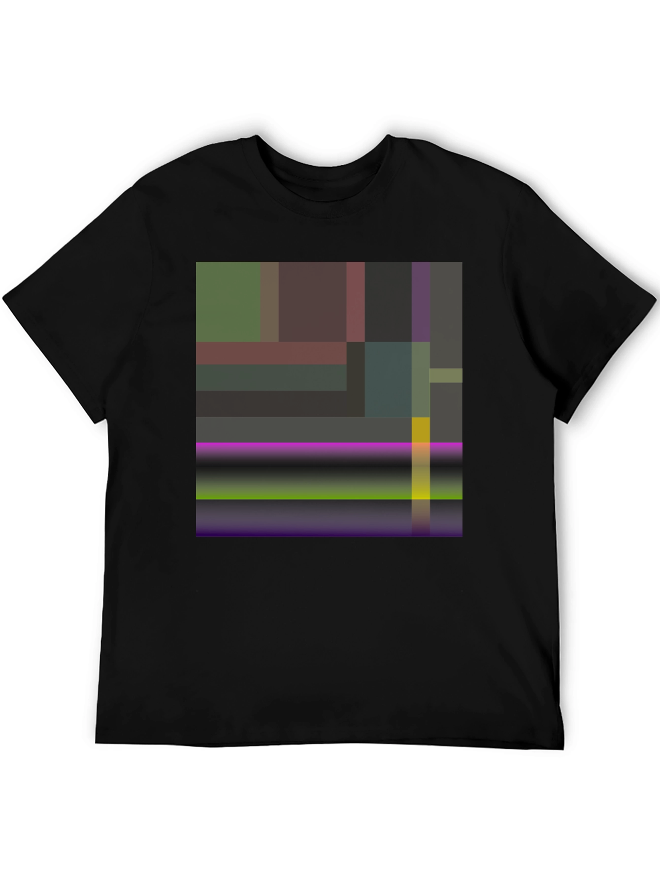 Black Abstract Geometric Art Black T-Shirt view 5