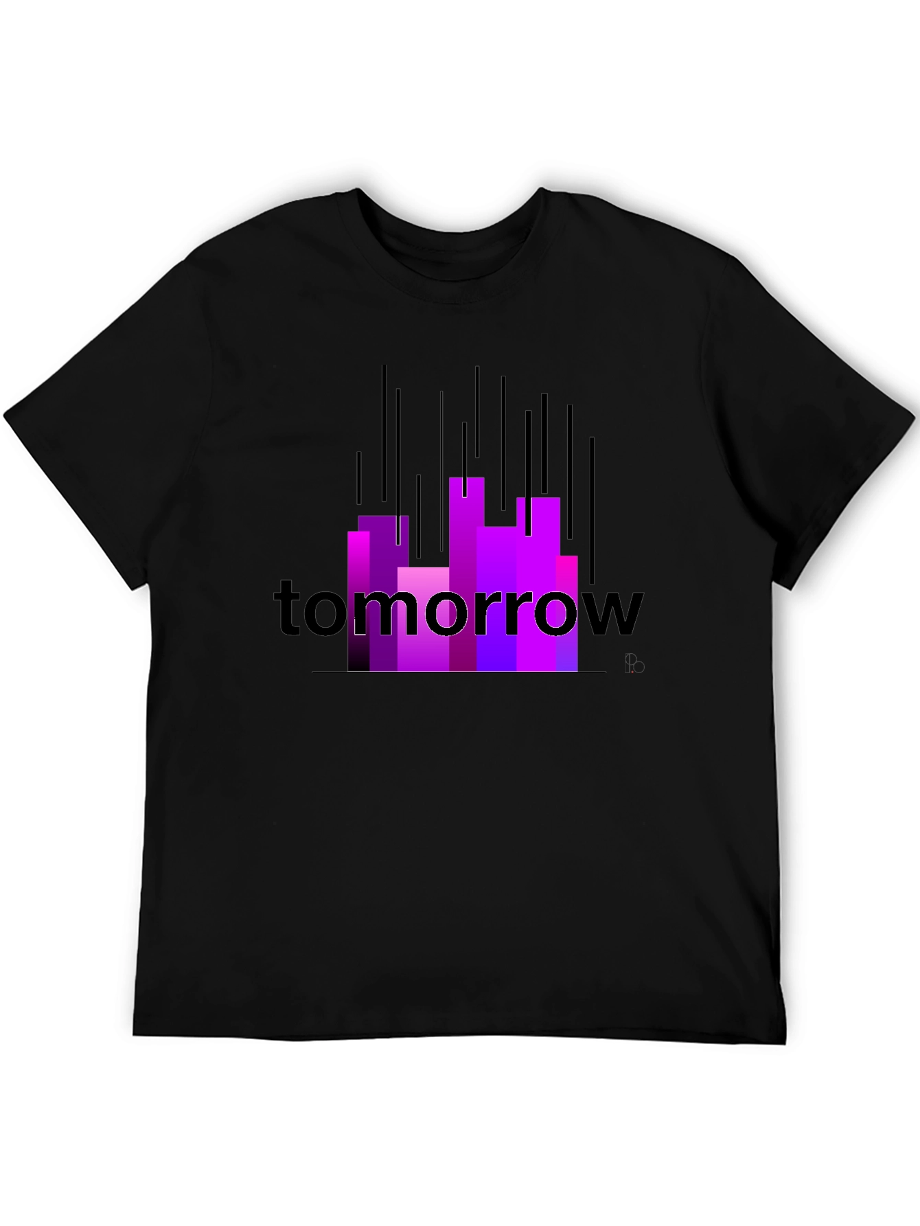 Black Tomorrow Graphic Tee - Modern Cityscape Design view 5