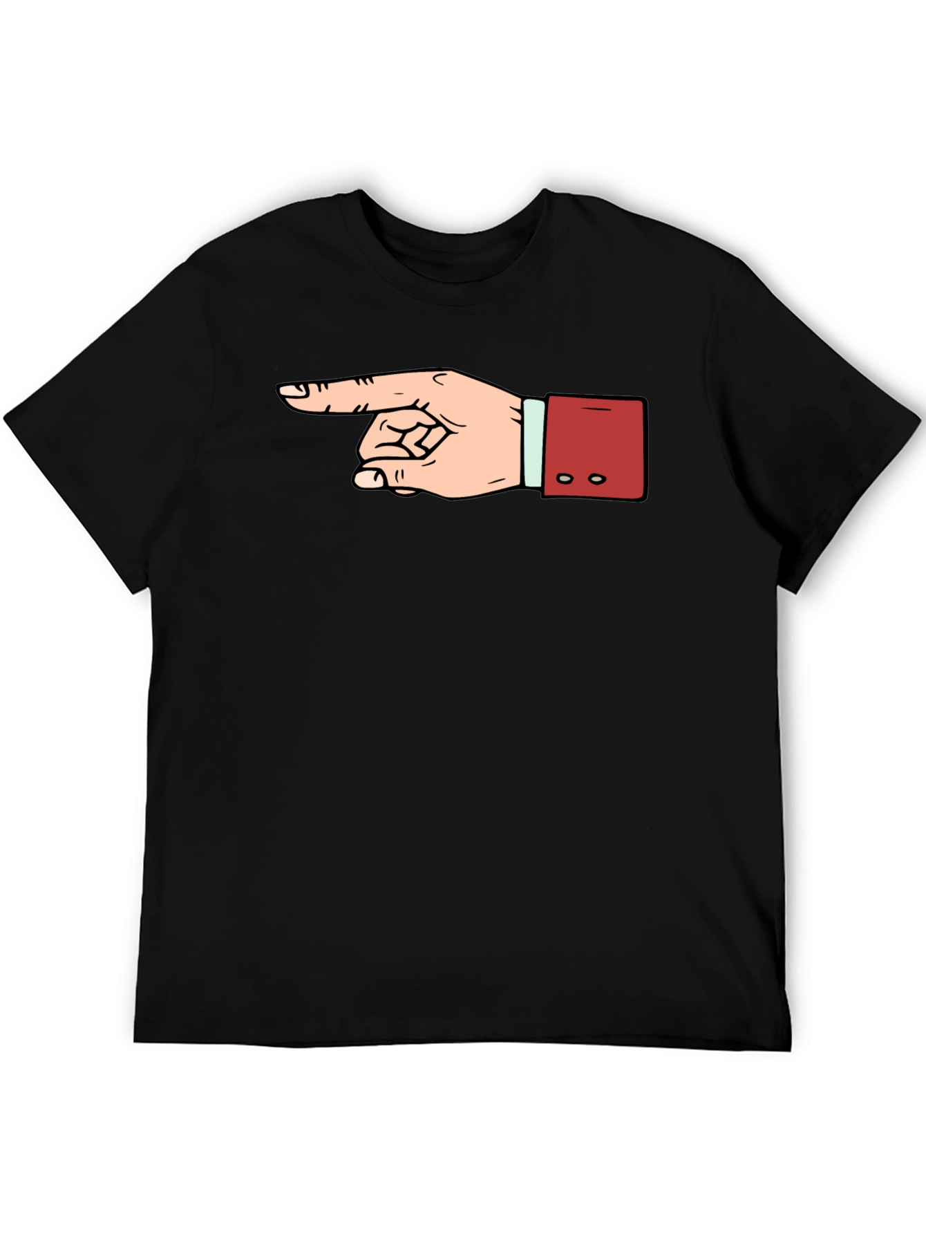 Black Pointing Hand Graphic Tee - Unisex Black T-Shirt view 5