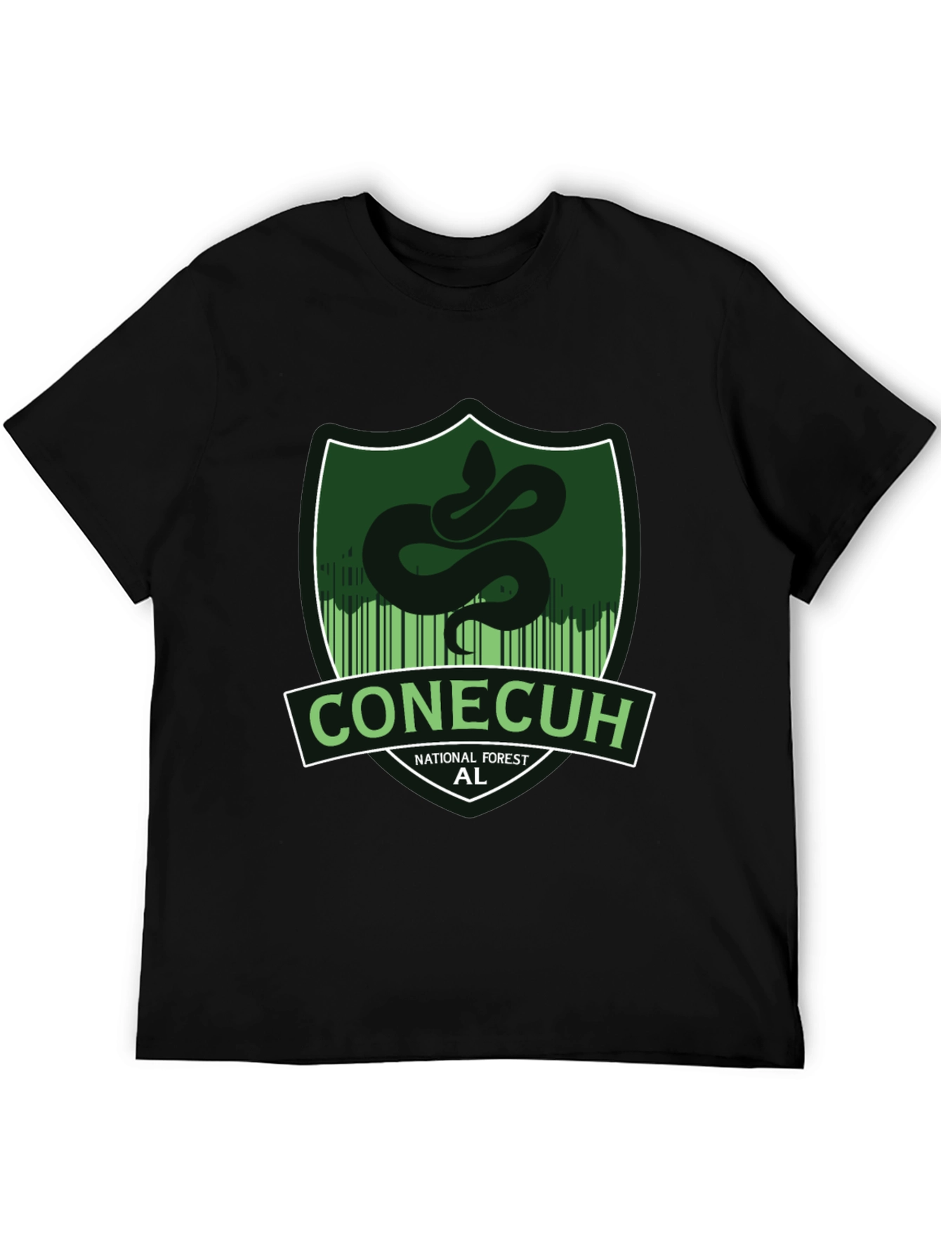 Black Conecuh National Forest Snake Graphic T-Shirt view 5
