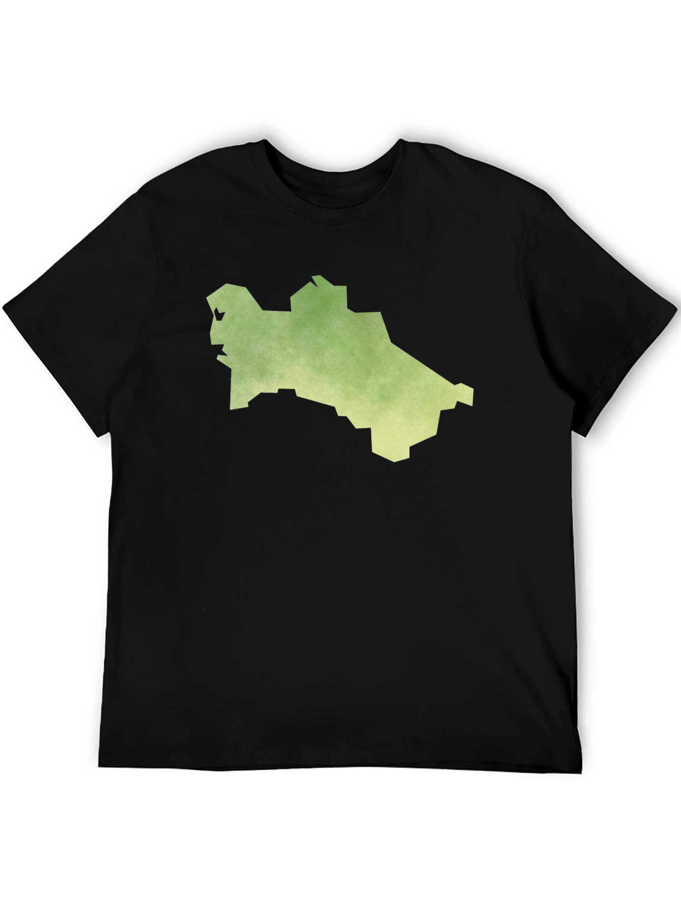 Black Turkmenistan Map T-Shirt - Black Cotton Tee view 5