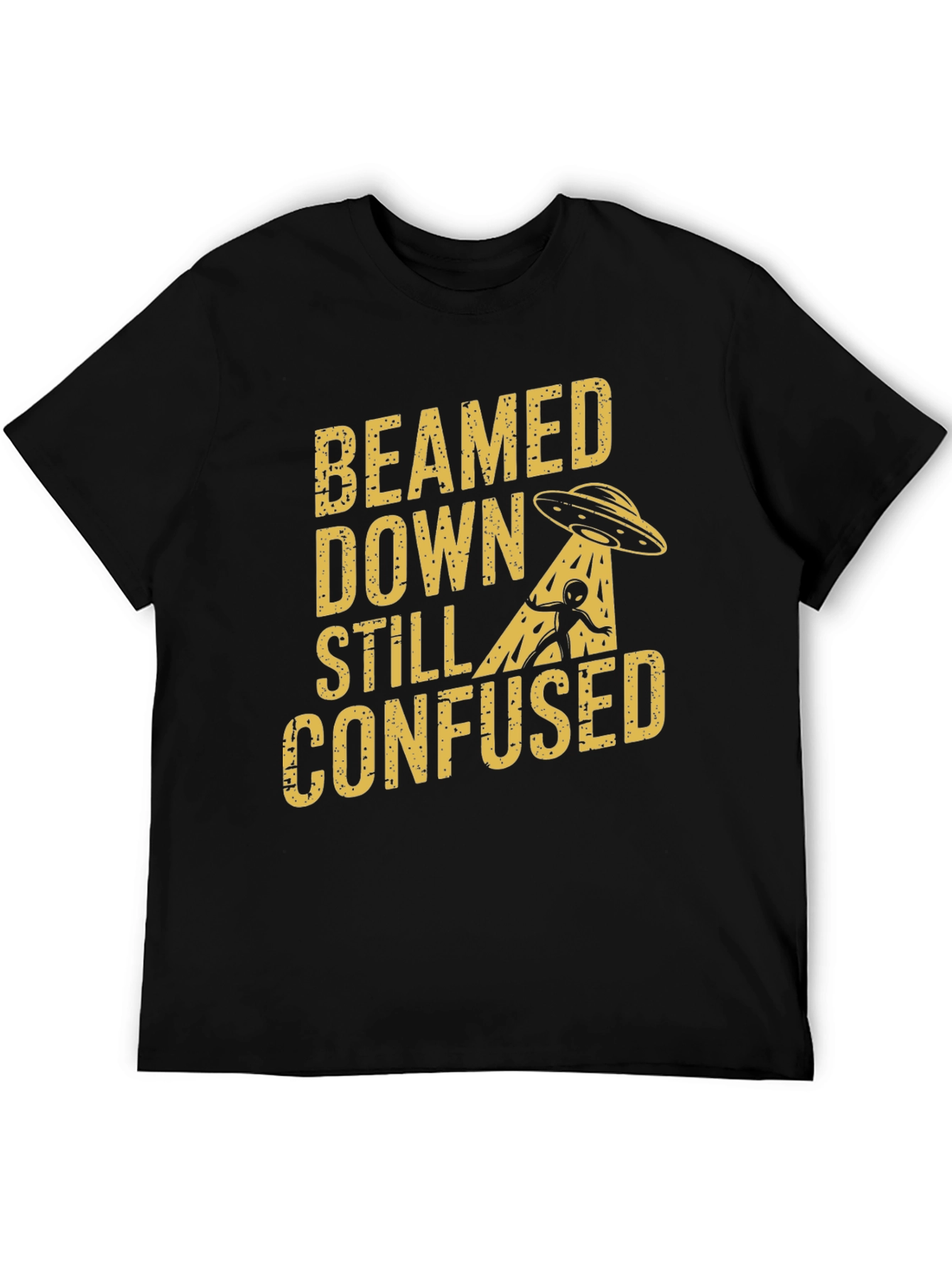 Black Beamed Down Still Confused Graphic T-Shirt - Black view 5