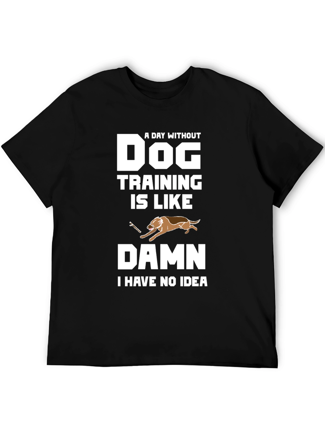 Black Funny Dog Training T-Shirt view 5
