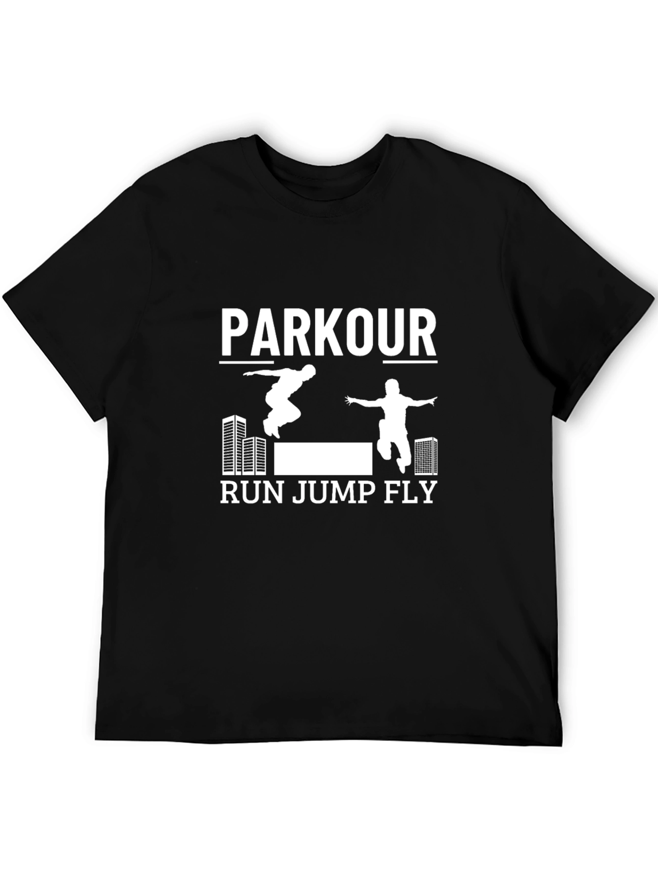 Black Parkour Run Jump Fly Black T-Shirt view 5
