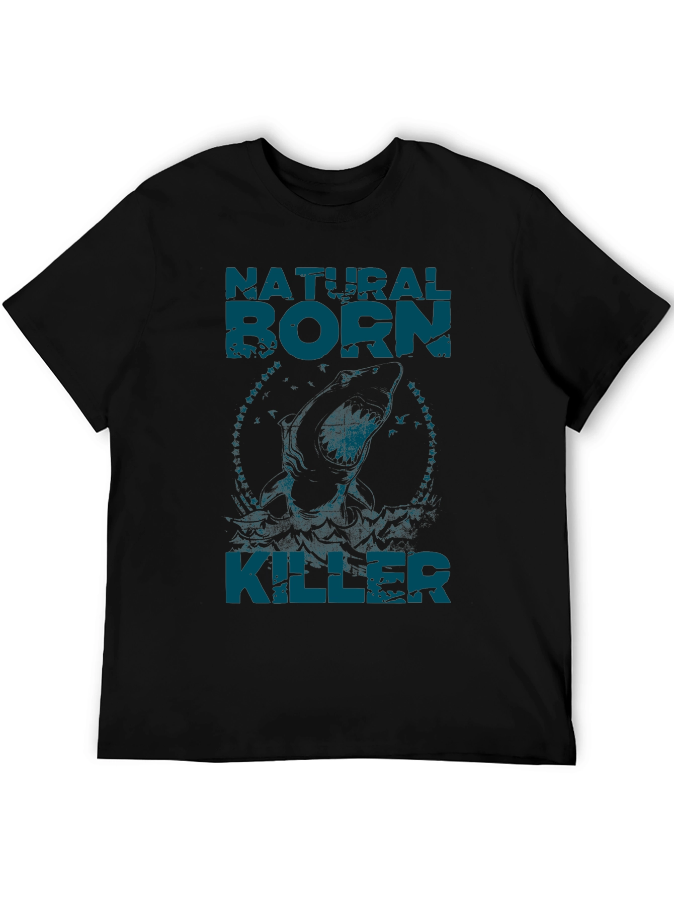 Black Natural Born Killer Graphic Tee - Black Crew Neck T-Shirt view 5