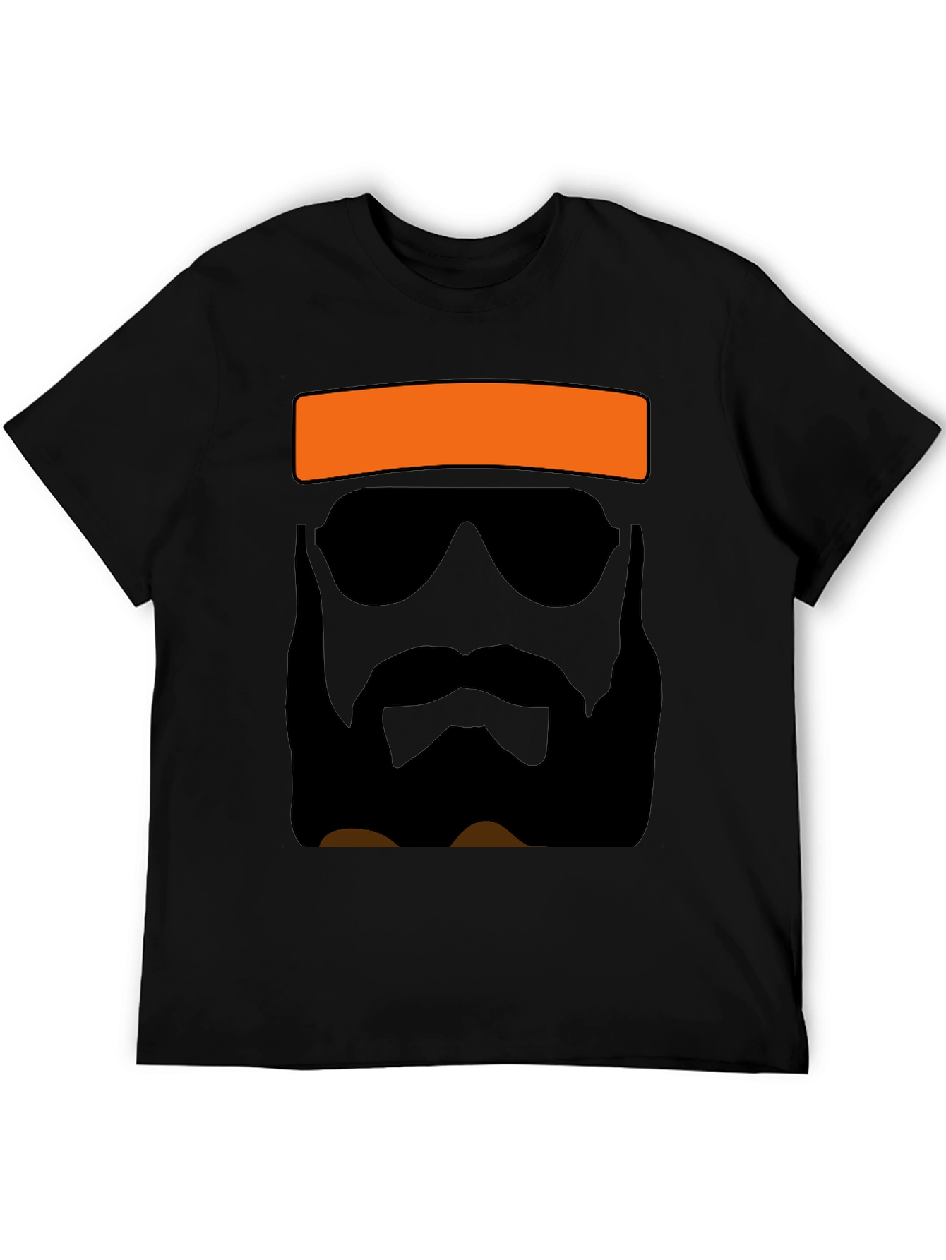 Black Cool Bearded Man Graphic Tee - Black view 5