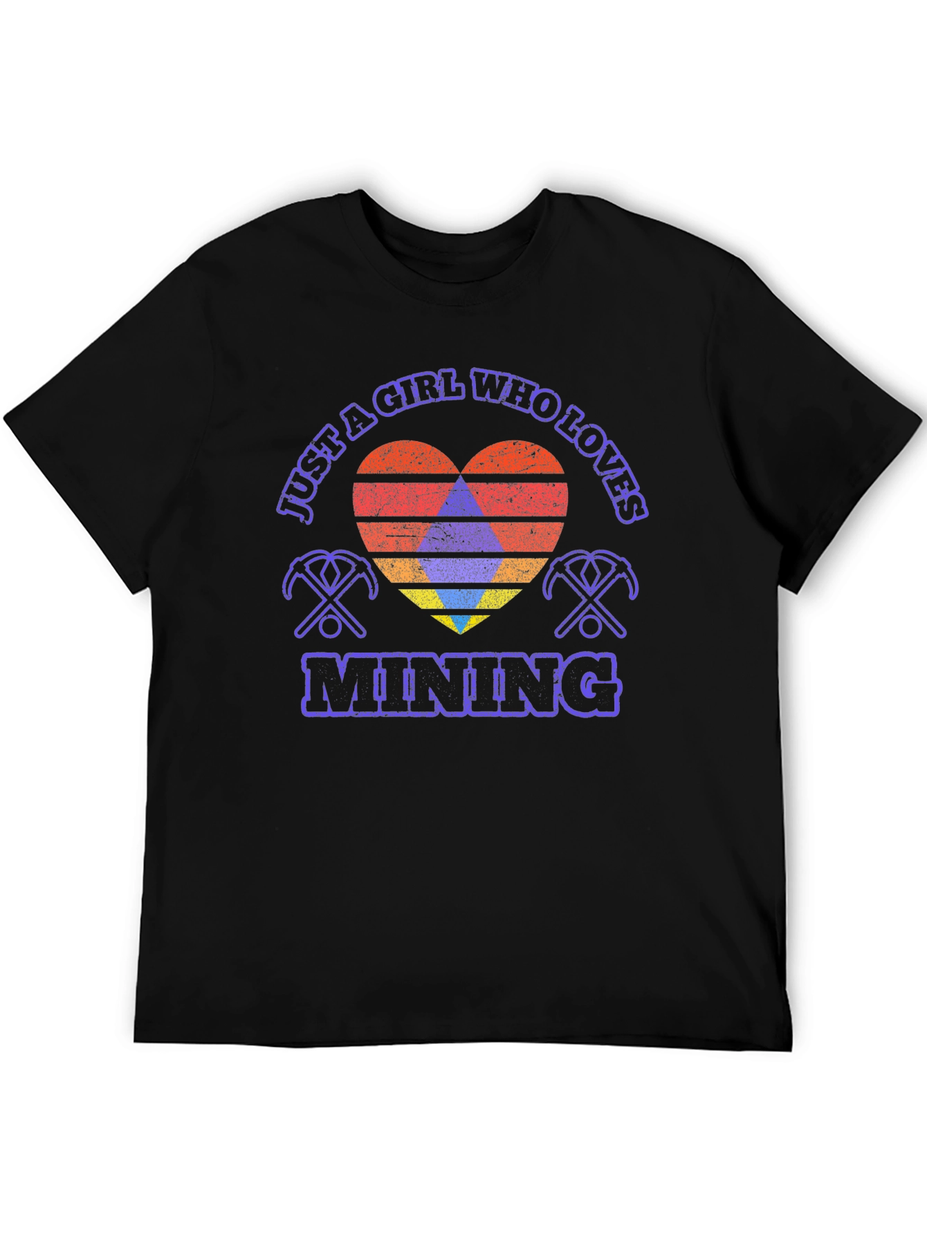 Black Just a Girl Who Loves Mining T-Shirt view 5